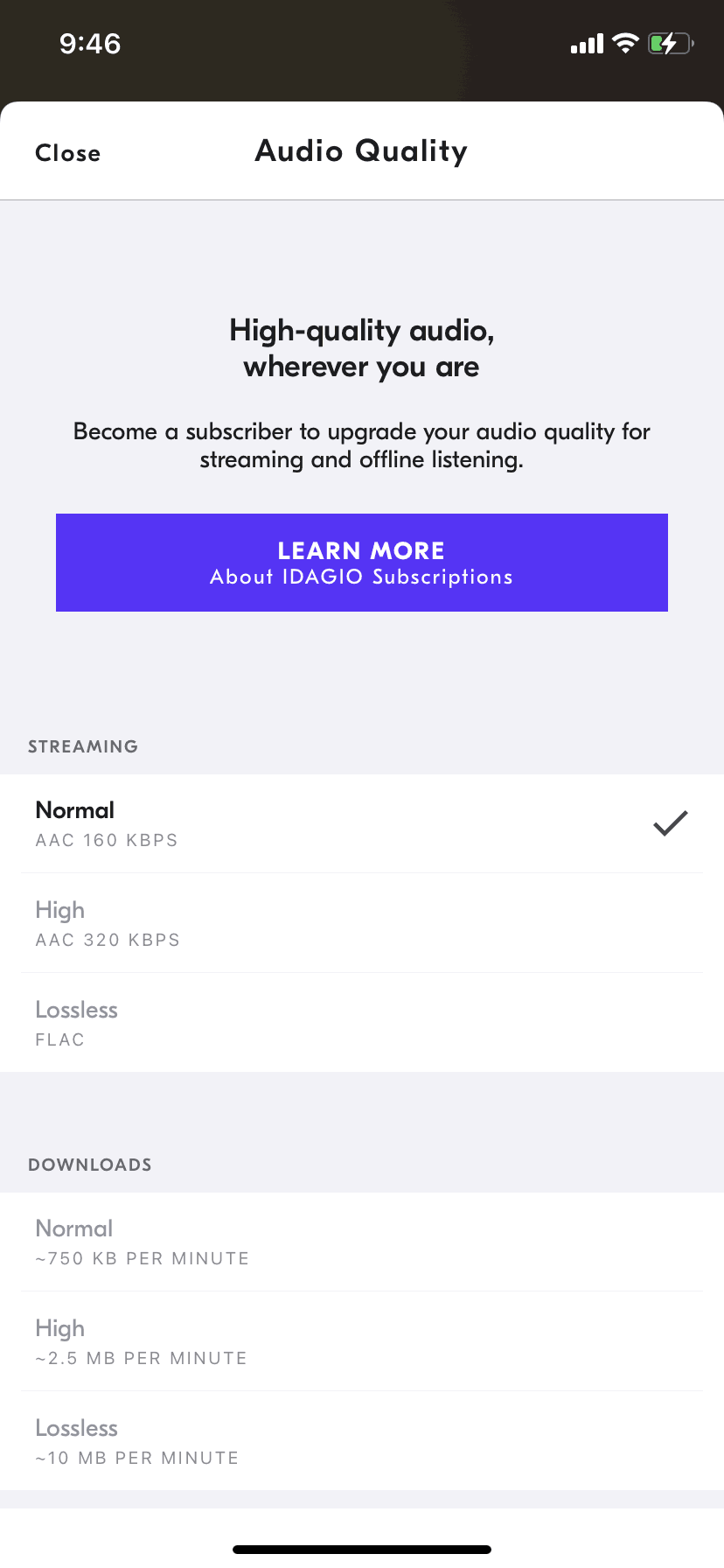 IDAGIO iOS Music & Audio interface screenshot 20