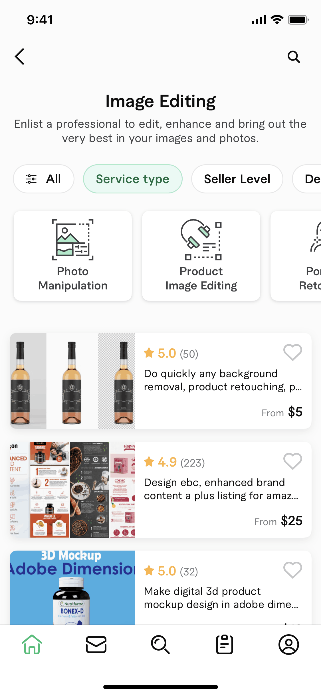 Fiverr iOS Business interface screenshot 3