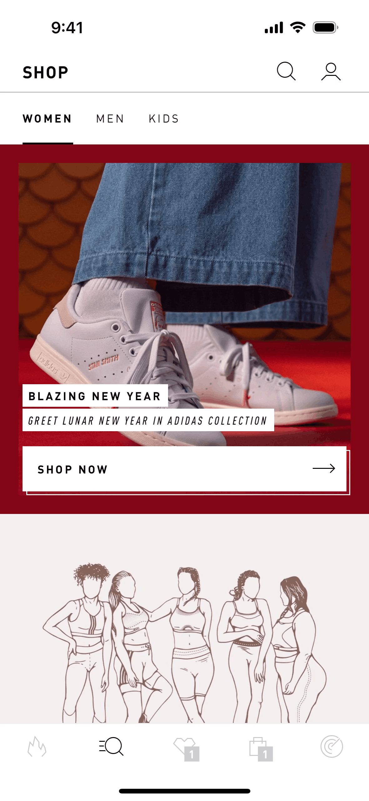 adidas iOS Shopping interface screenshot 1