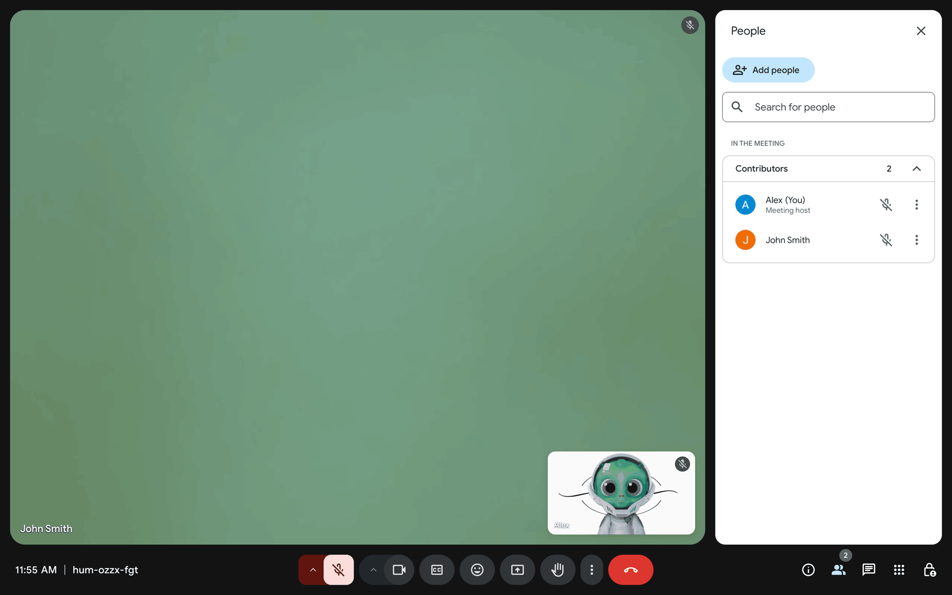 Google Meet Web Communication interface screenshot 1