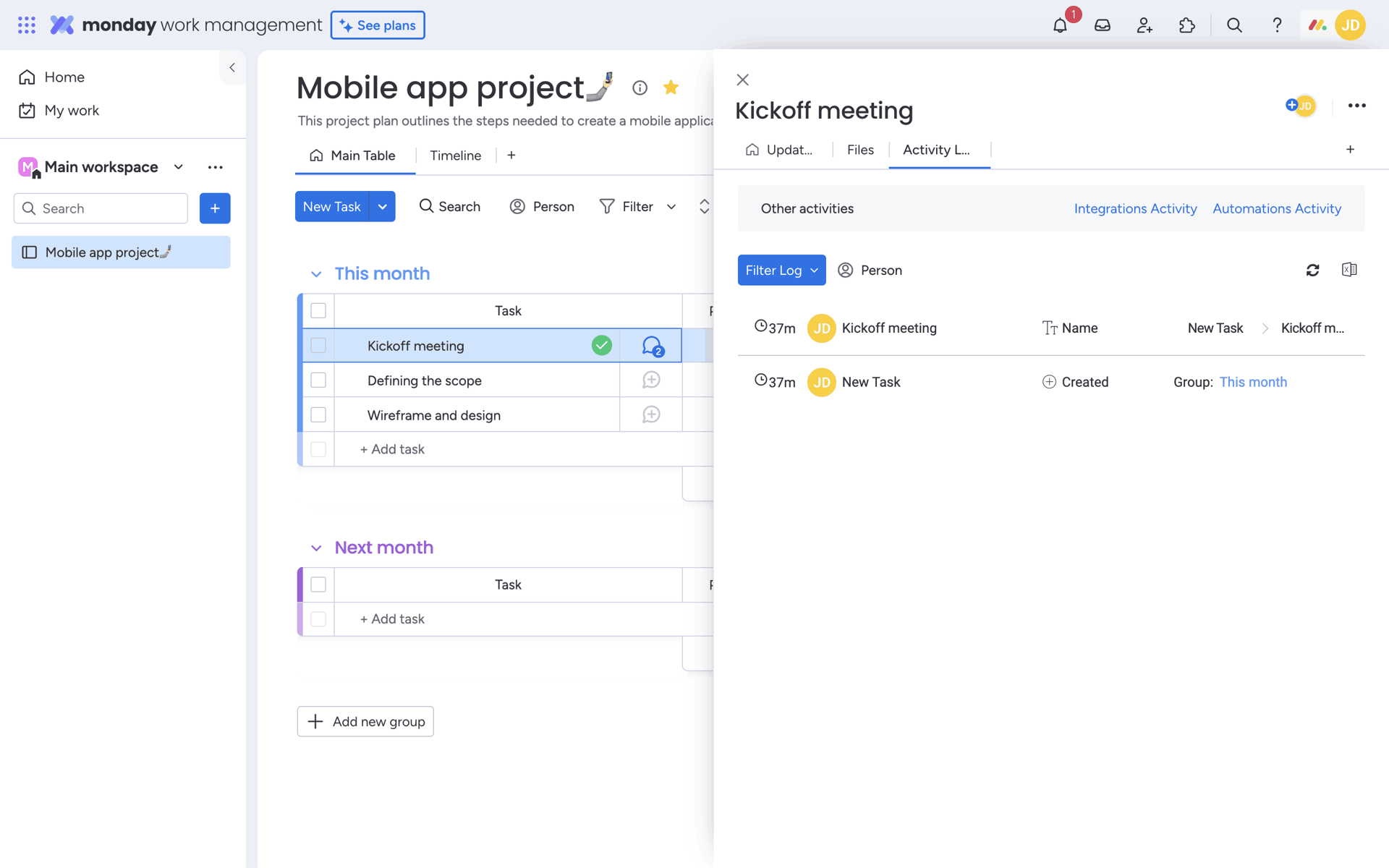 monday.com Web Collaboration interface screenshot 3