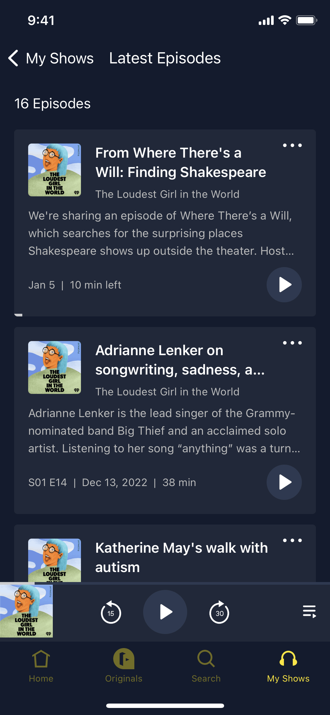 Luminary iOS Entertainment interface screenshot 22