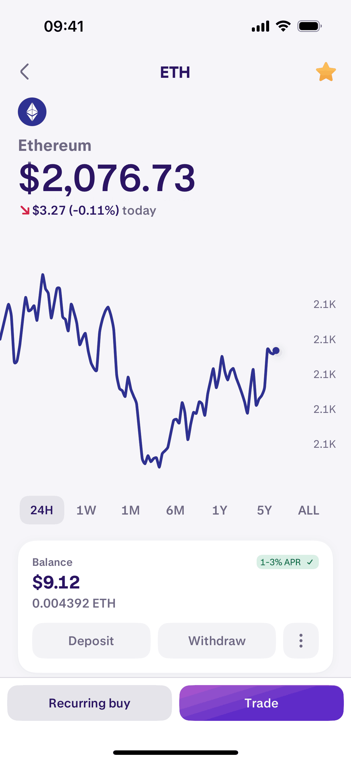Kraken iOS Crypto & Web3 interface screenshot 3