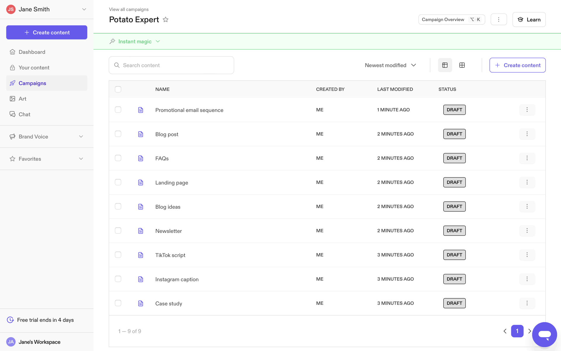 Jasper Web AI interface screenshot 7