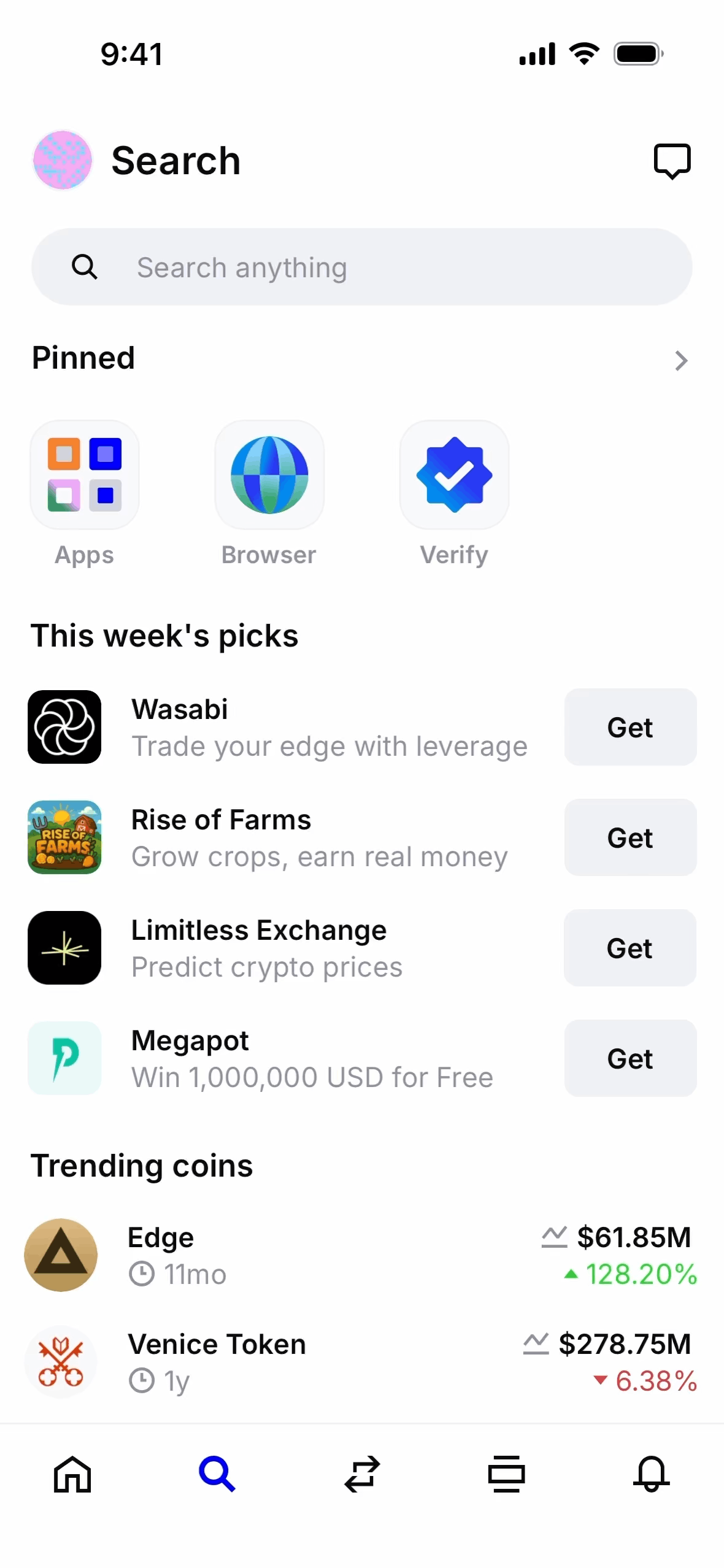Base iOS trading interface screenshot 2