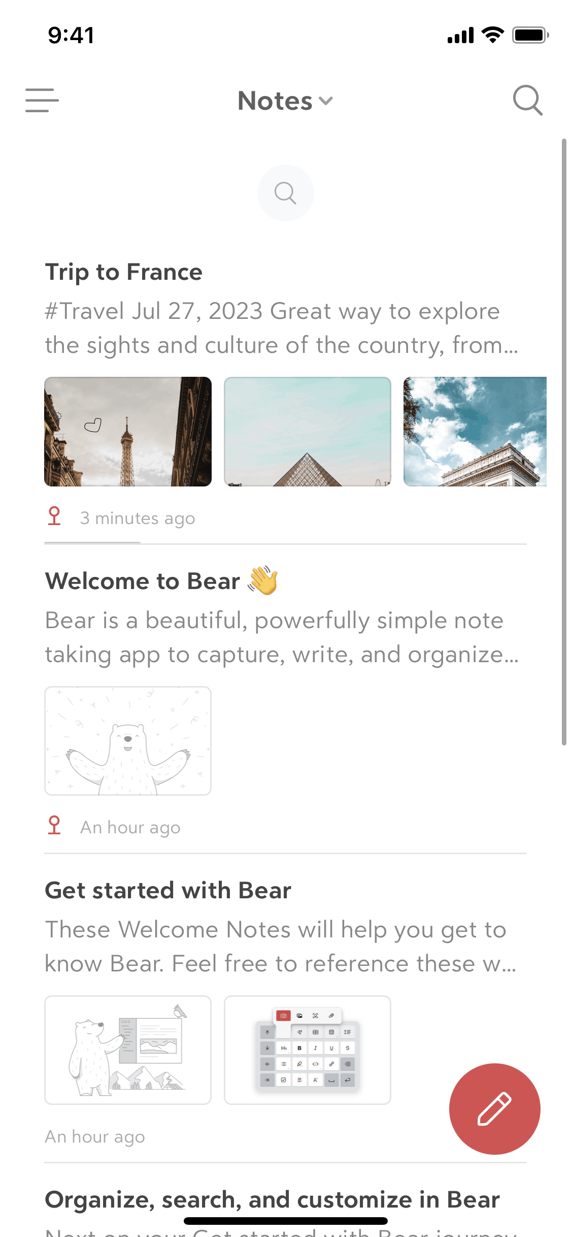 Bear iOS Productivity interface screenshot 23