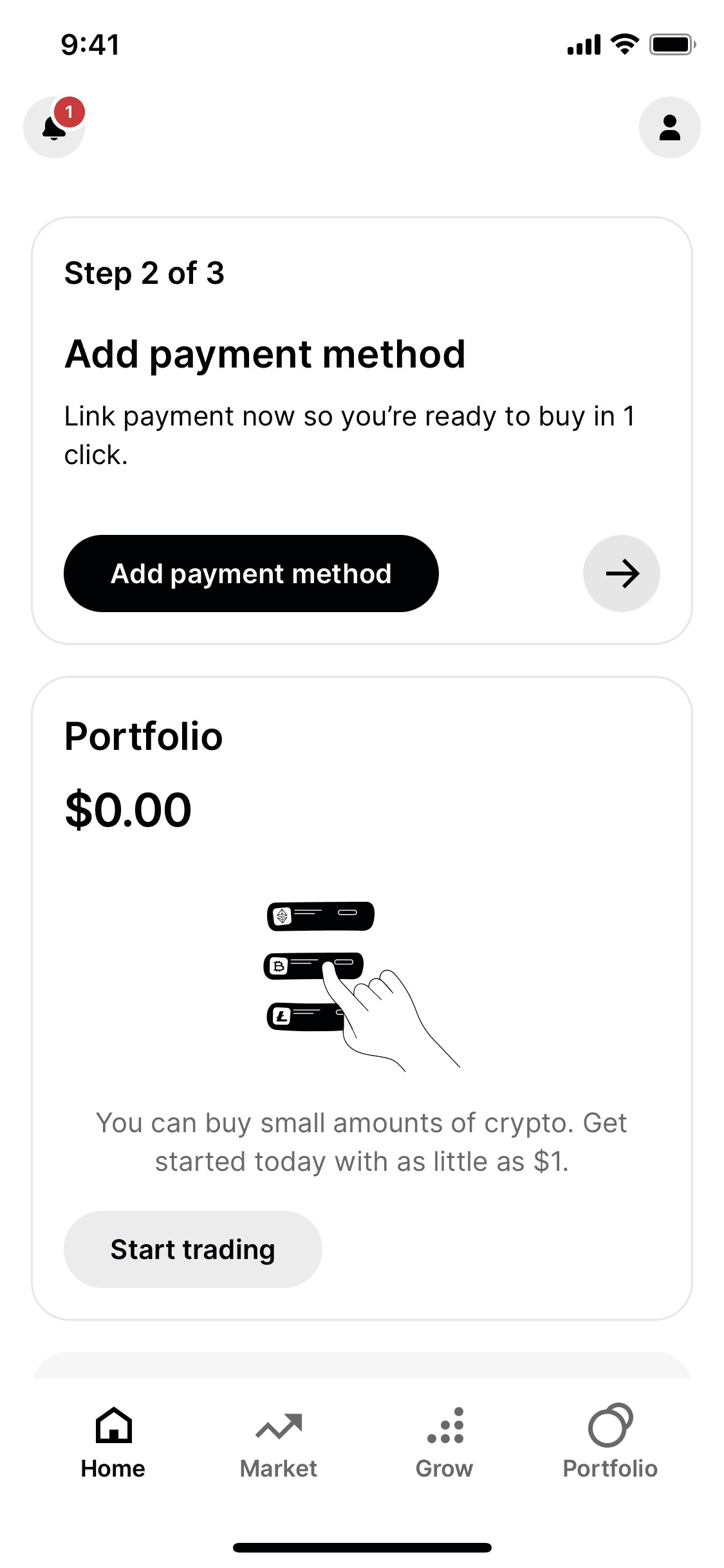 Gemini iOS Finance interface screenshot 2