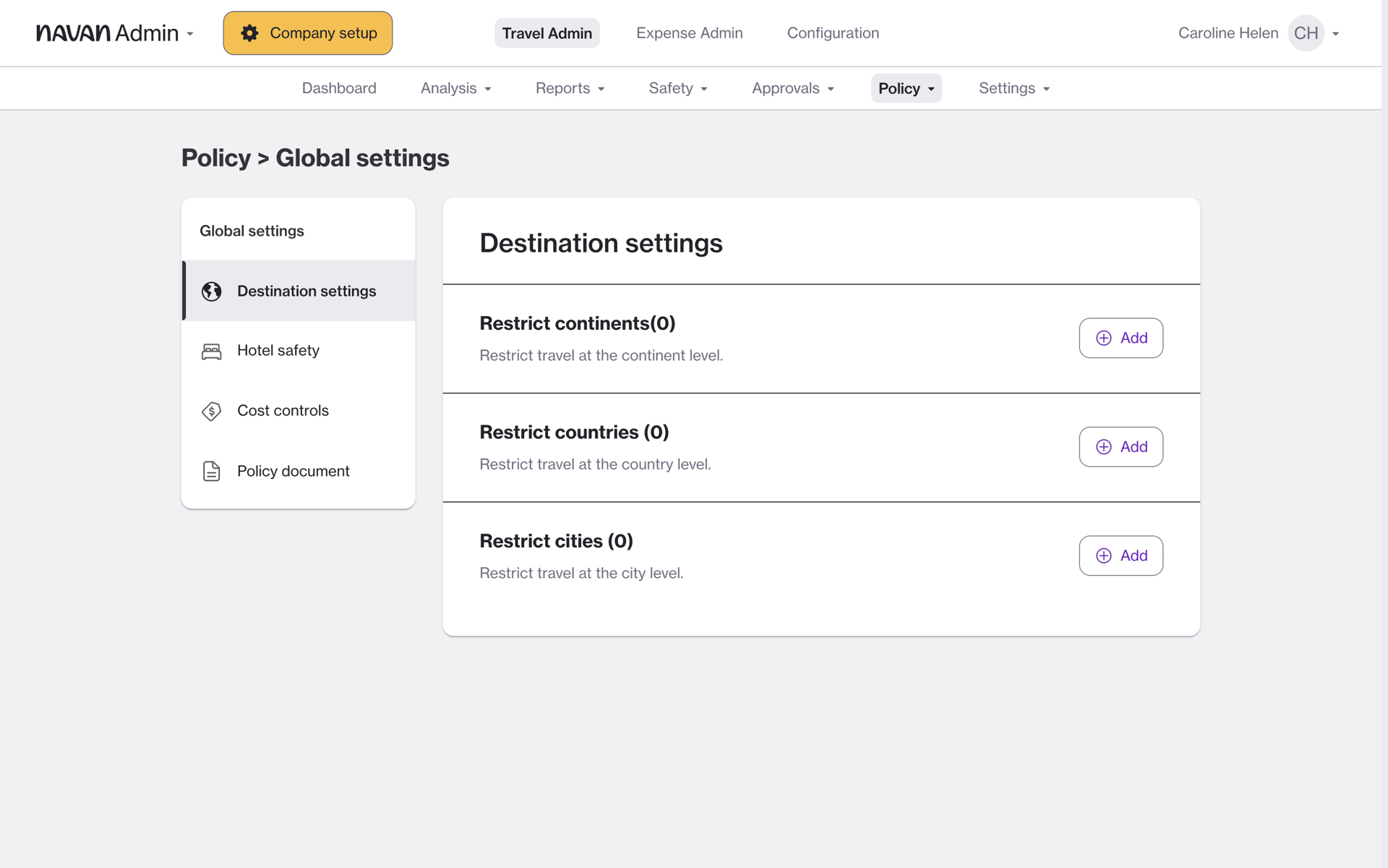 Navan Web Business interface screenshot 11