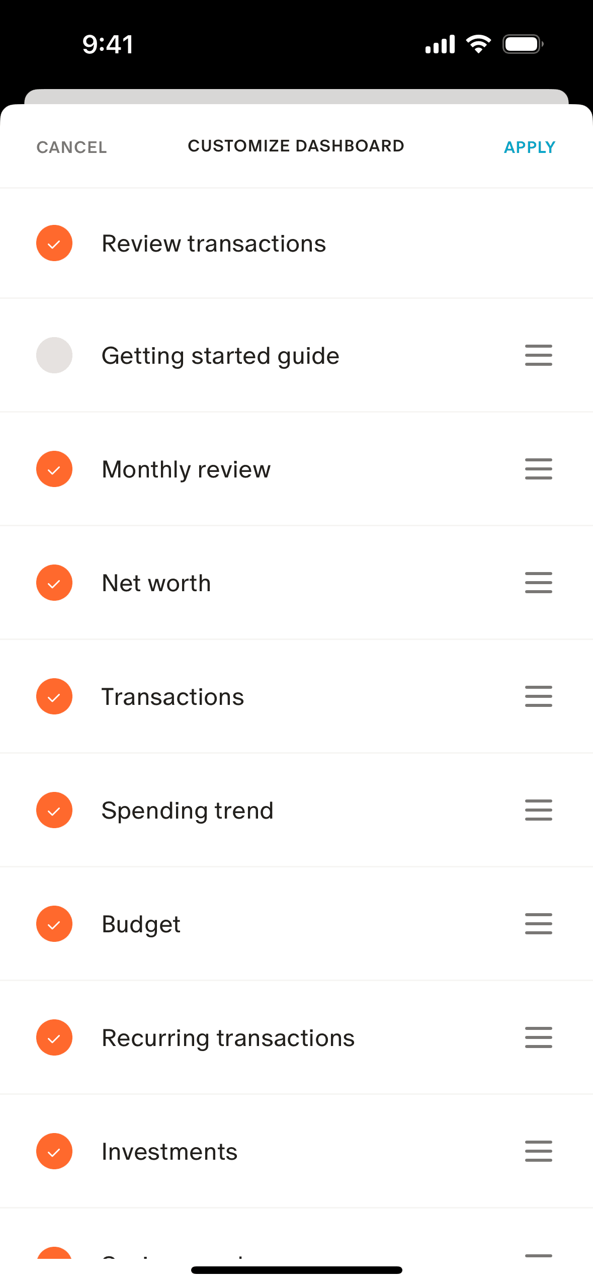 Monarch iOS Finance interface screenshot 11
