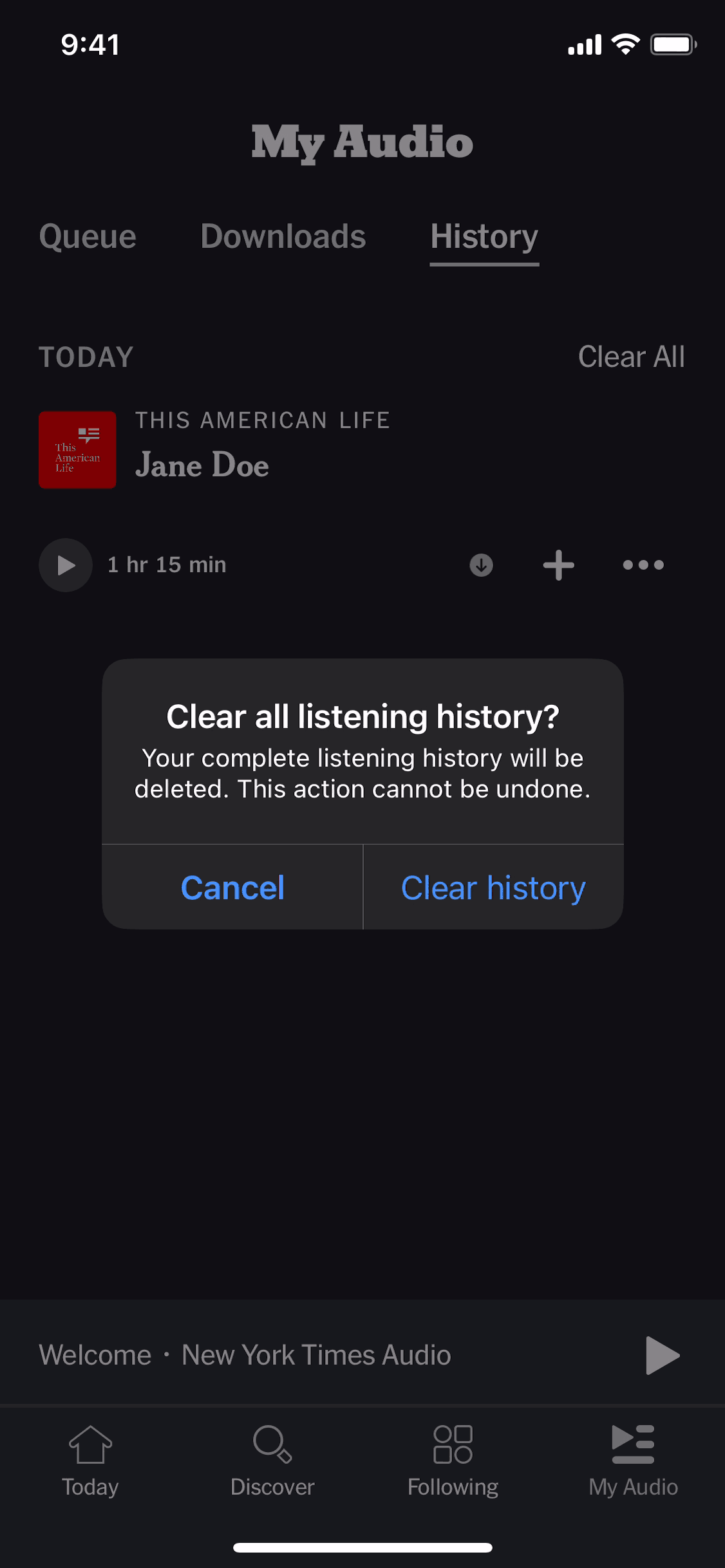 NYT Audio iOS Music & Audio interface screenshot 21