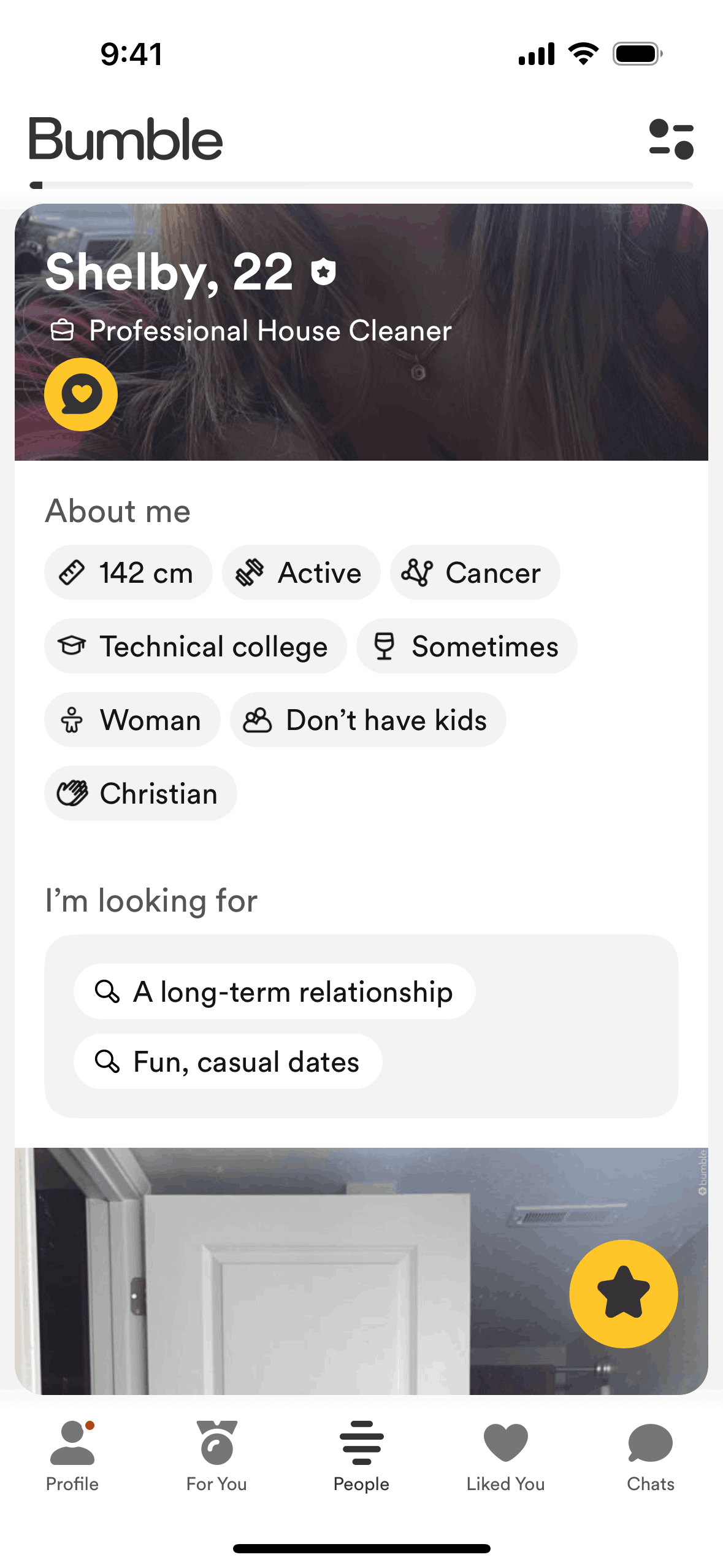 Bumble iOS Lifestyle interface screenshot 2