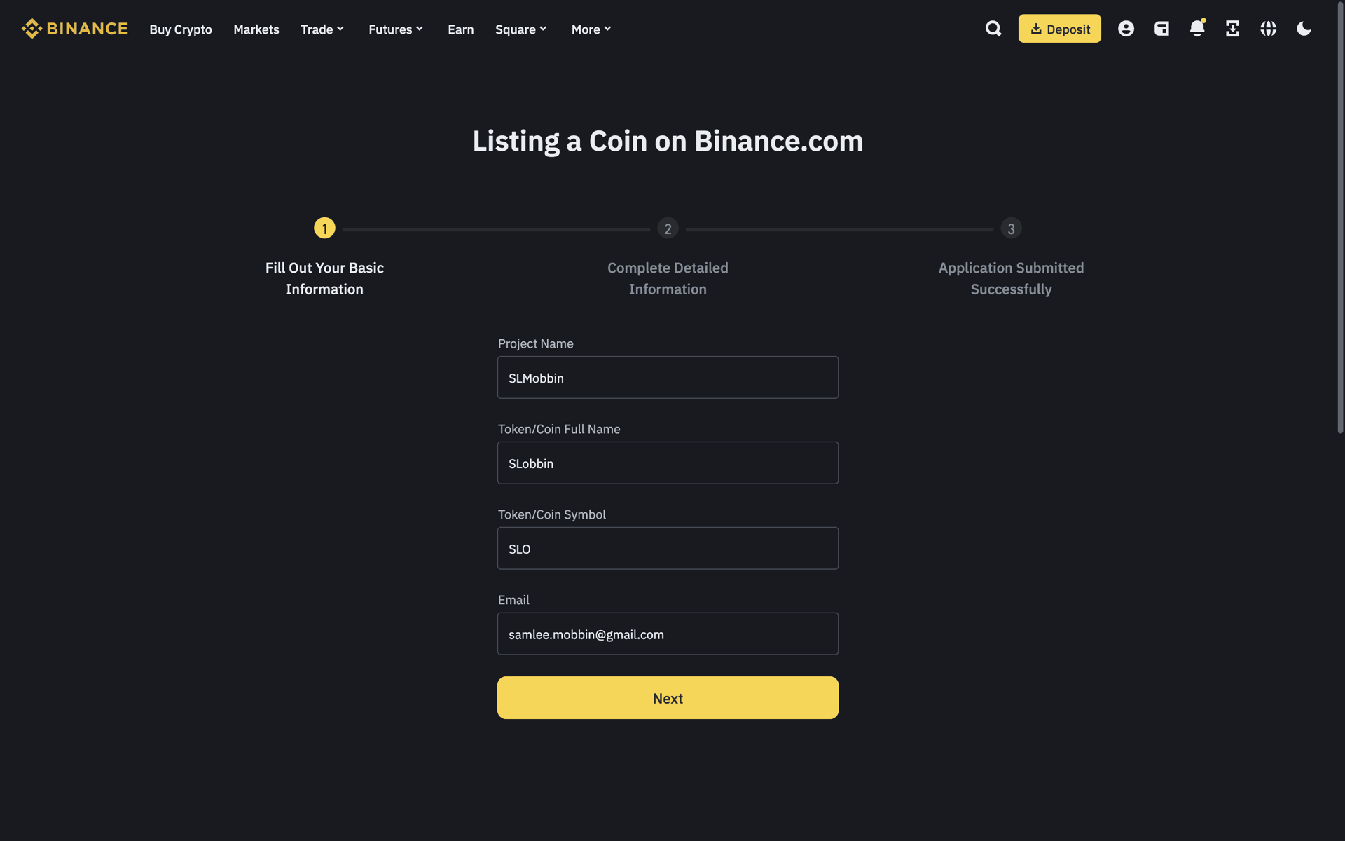 Binance Web Finance interface screenshot 7