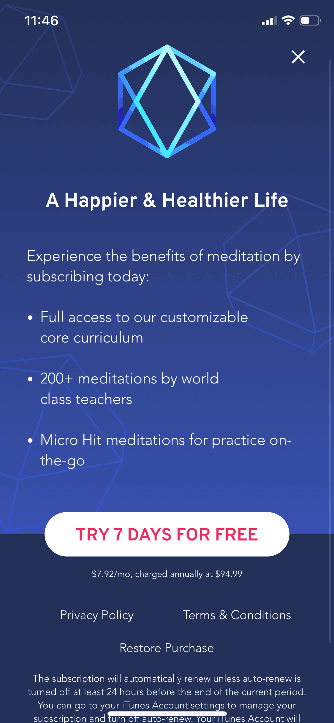 Brightmind iOS Health & Fitness interface screenshot 19