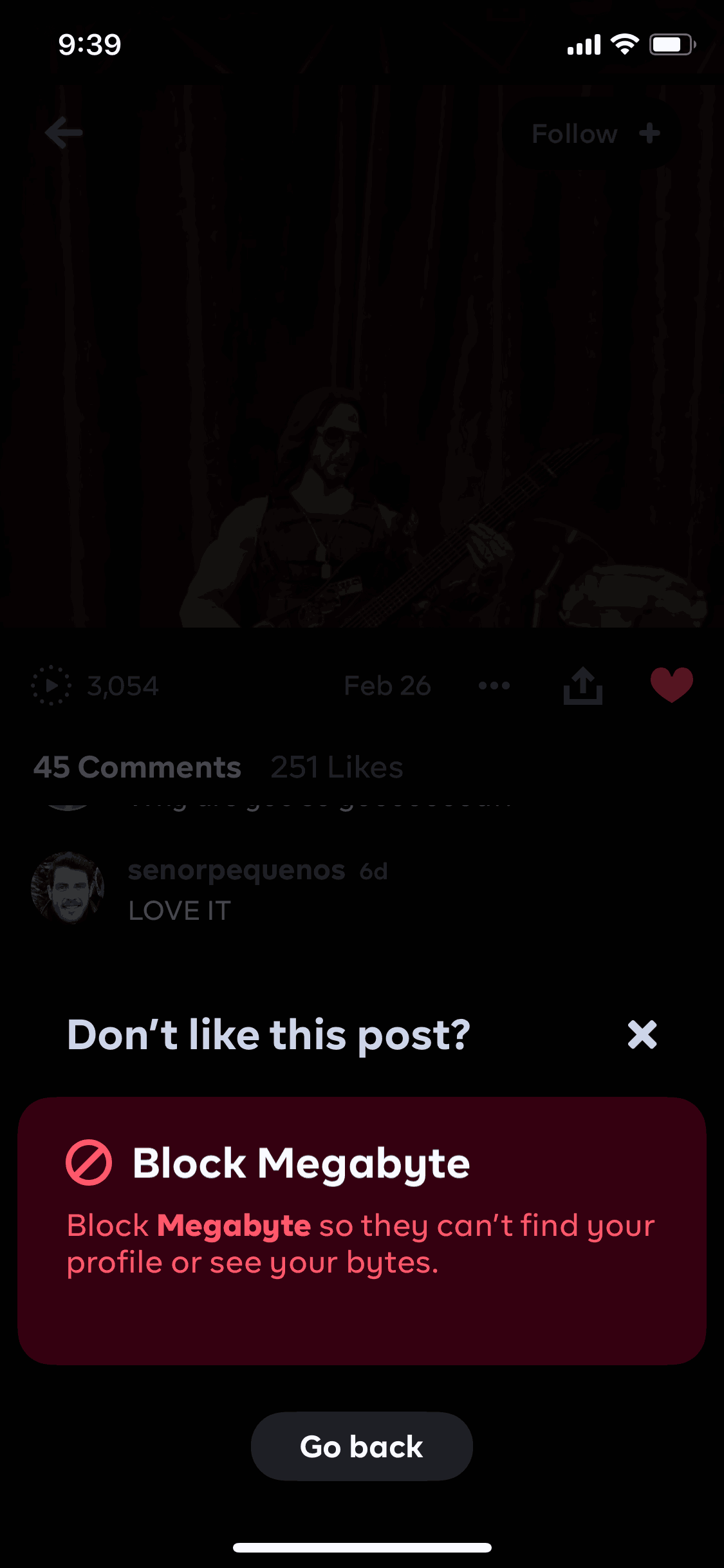 Byte iOS Social Networking interface screenshot 13