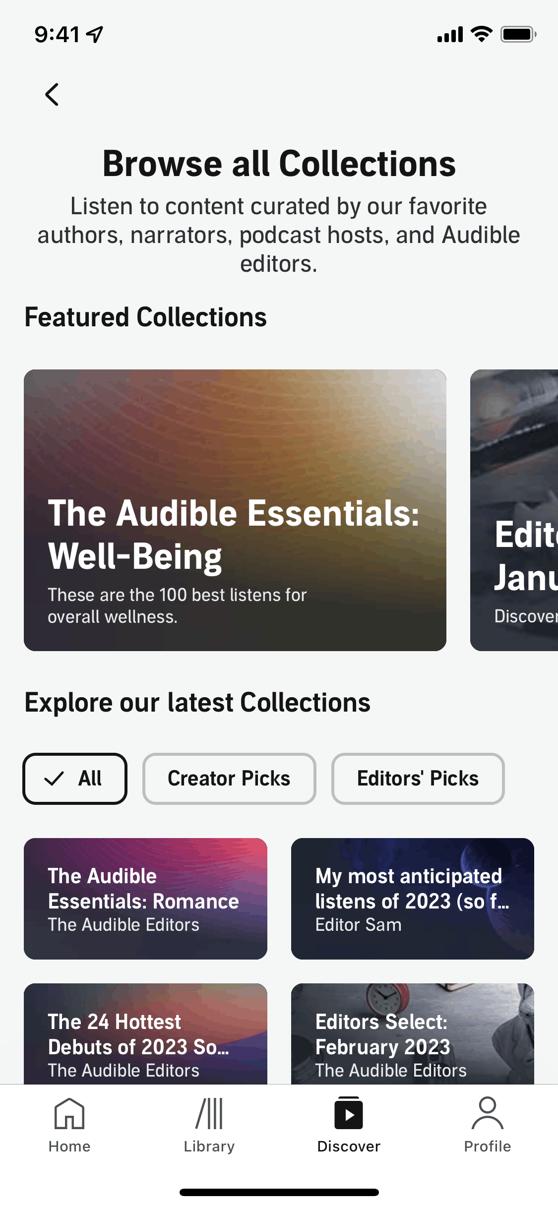 Audible iOS Entertainment interface screenshot 4