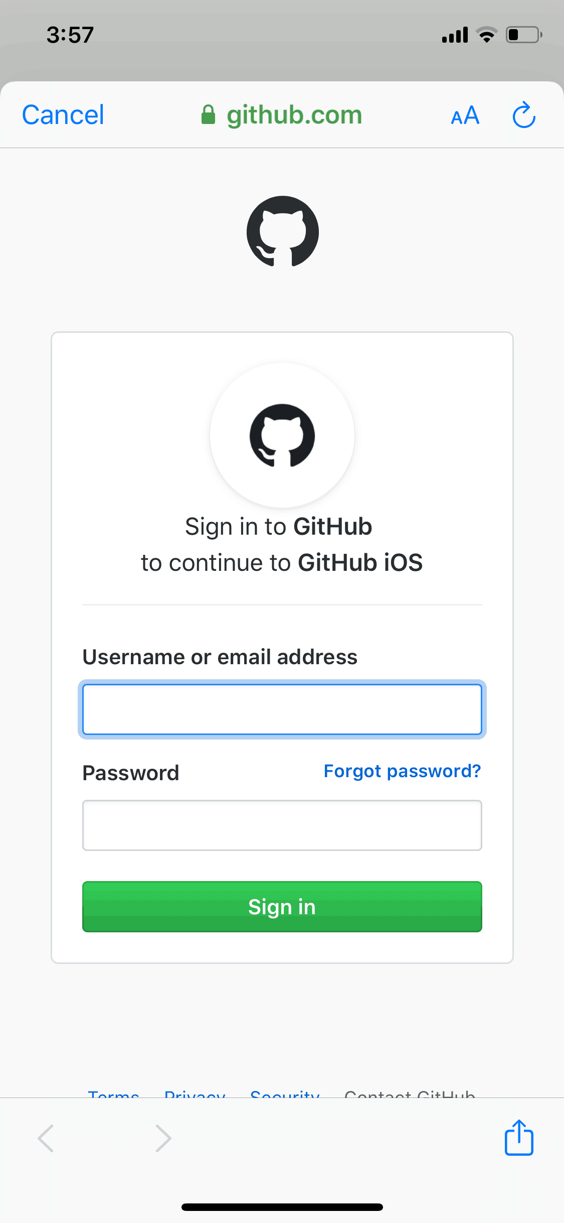 GitHub iOS Developer Tools interface screenshot 5