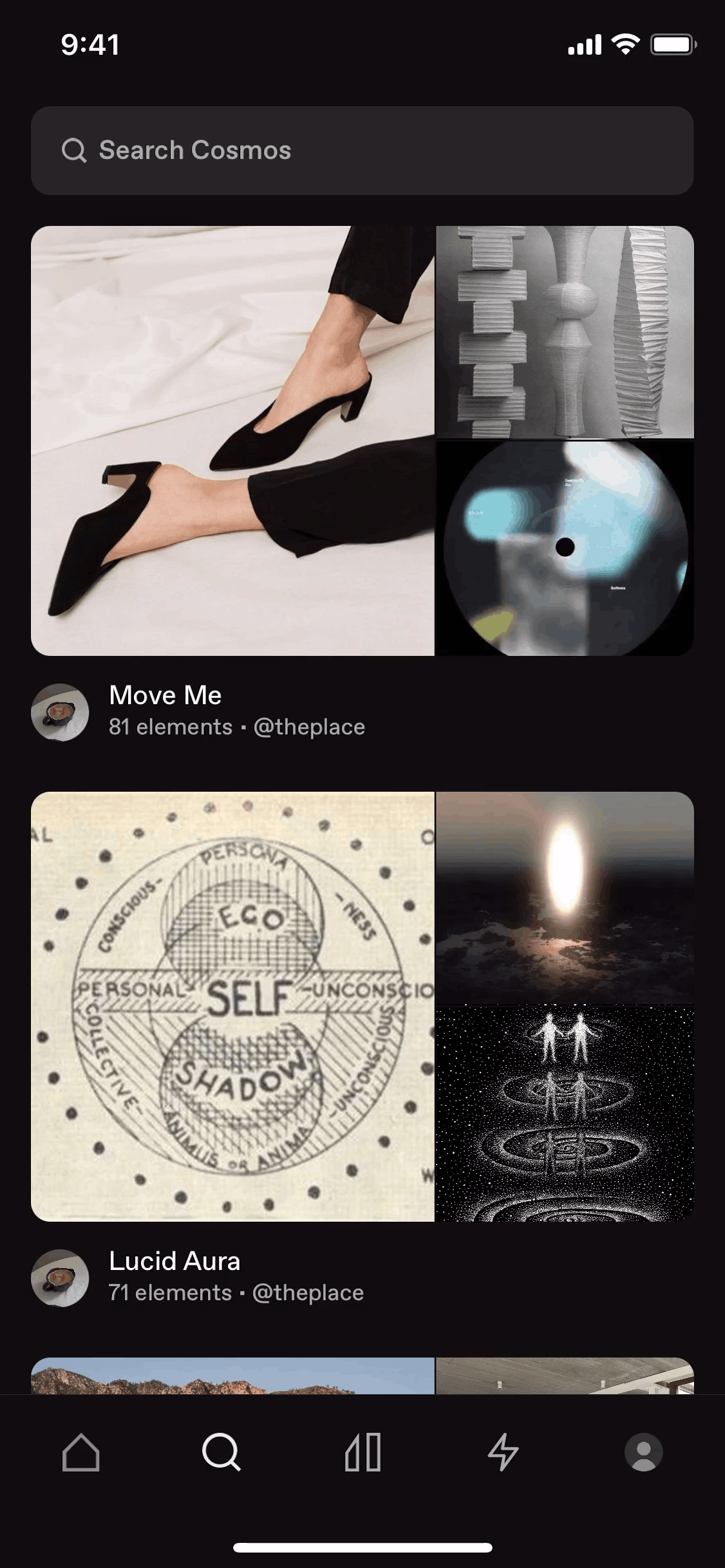 Cosmos iOS Photo & Video interface screenshot 1