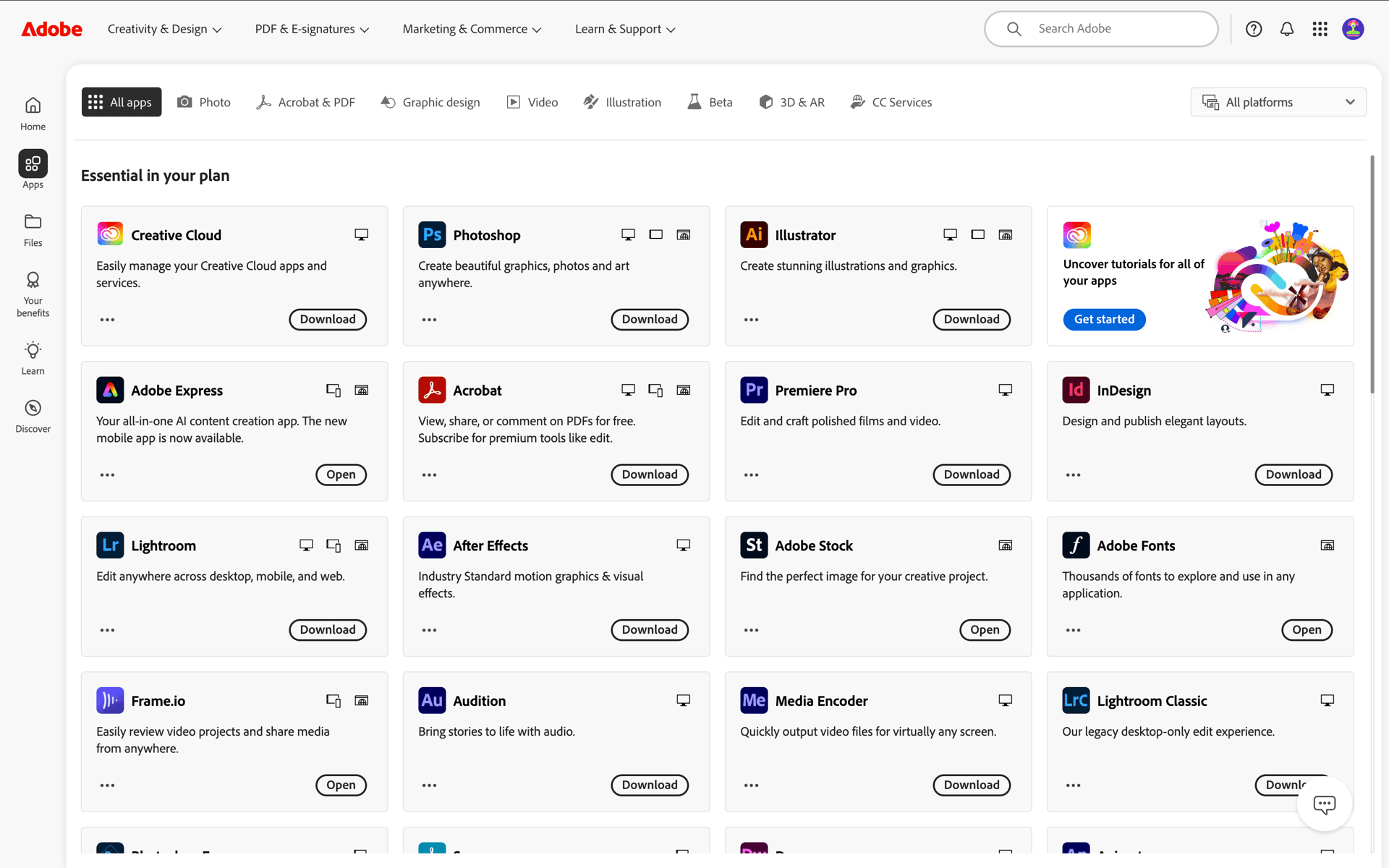 Adobe Web Business interface screenshot 3