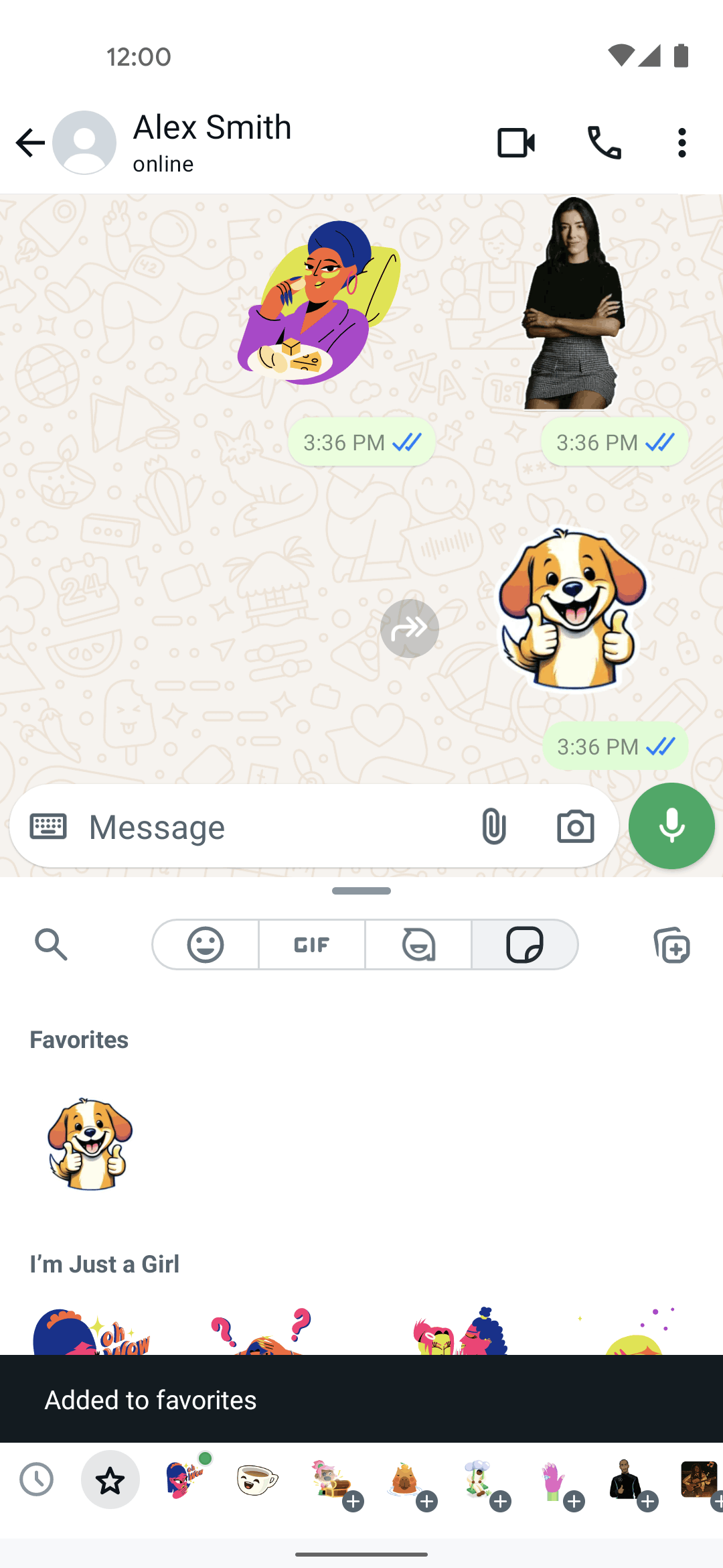 WhatsApp Android UI design screenshot