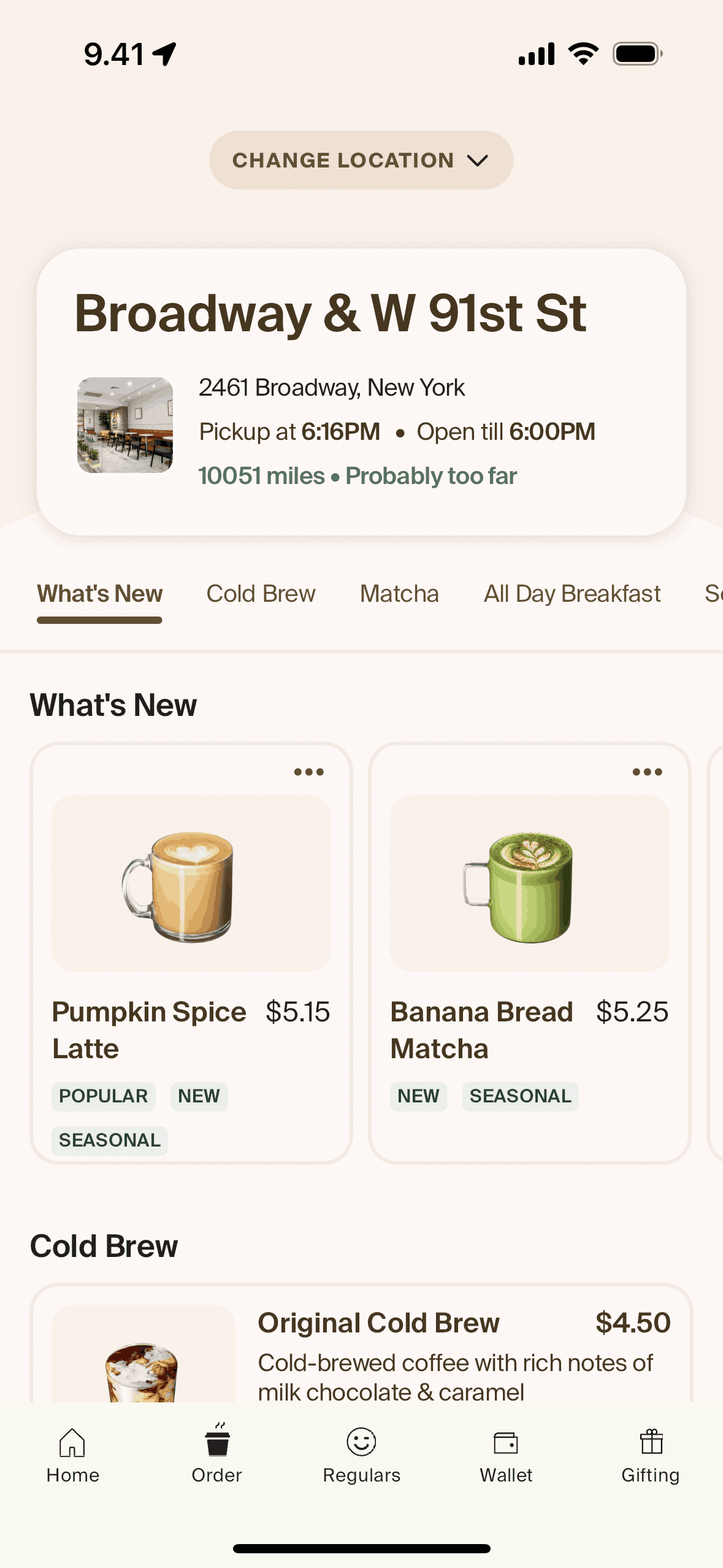 Store details on Blank Street (ios) screen 2