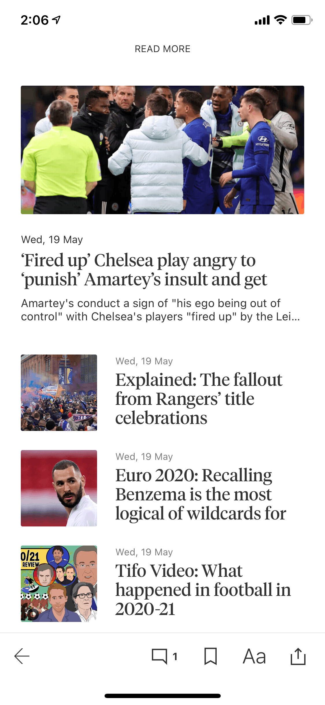 The Athletic iOS Sports interface screenshot 24