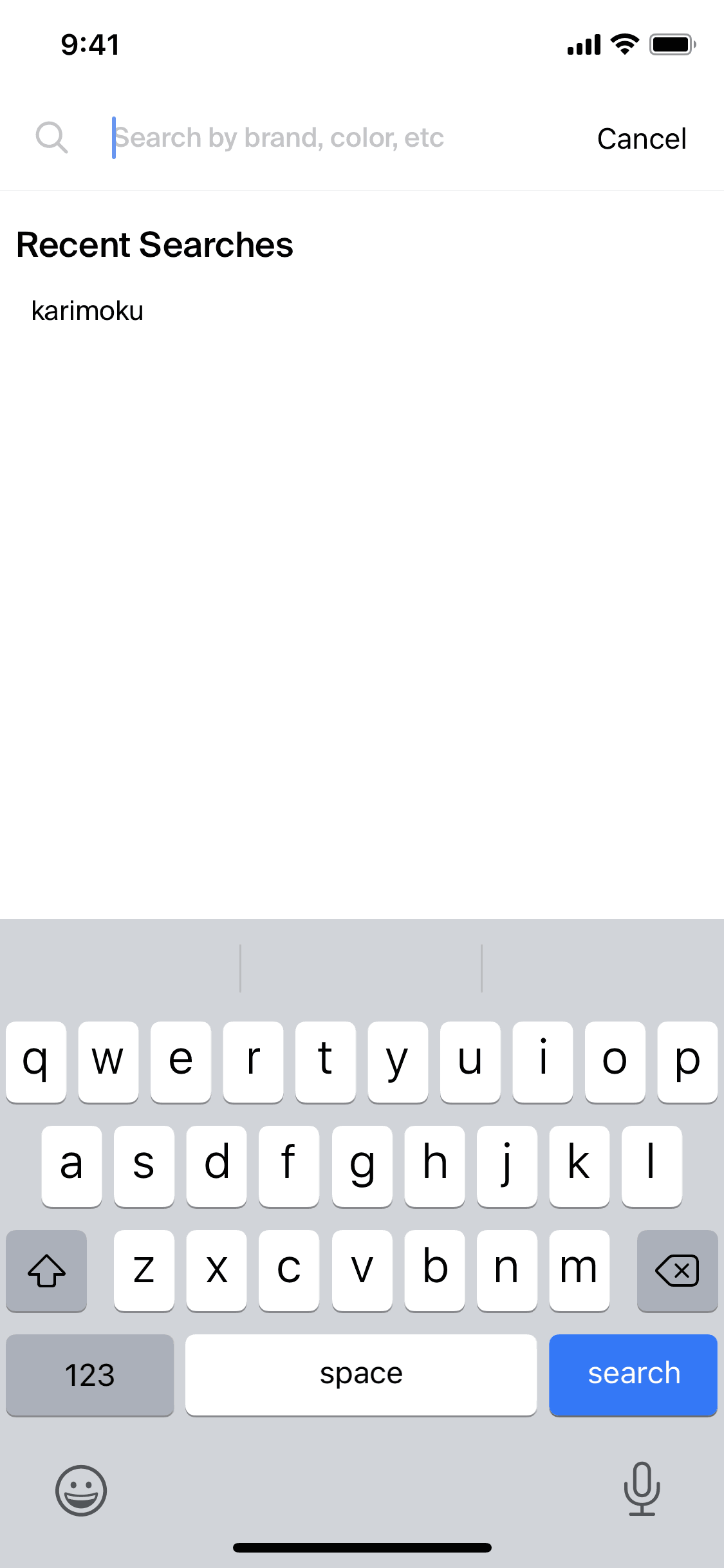 Searching for a product on StockX (ios) screen 2