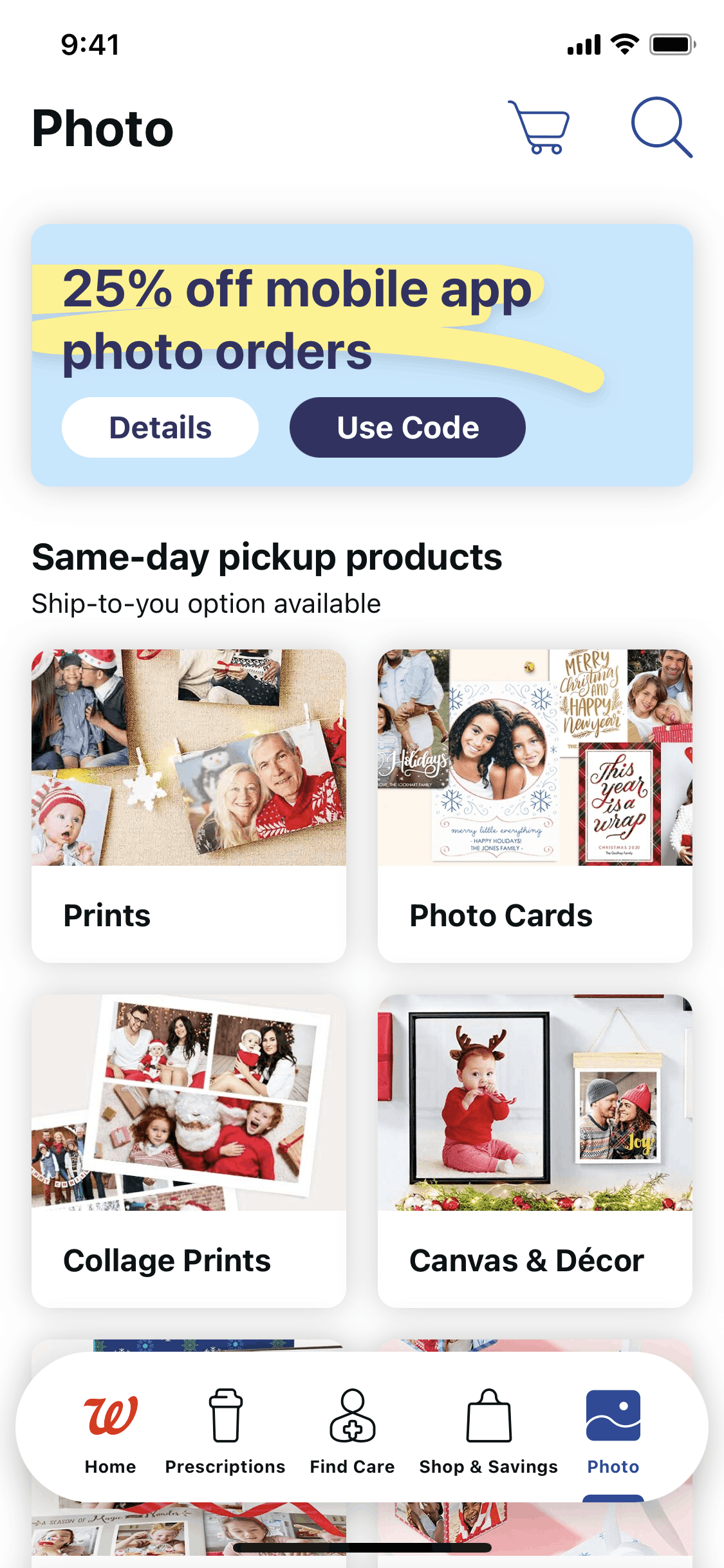 Walgreens iOS Shopping interface screenshot 2