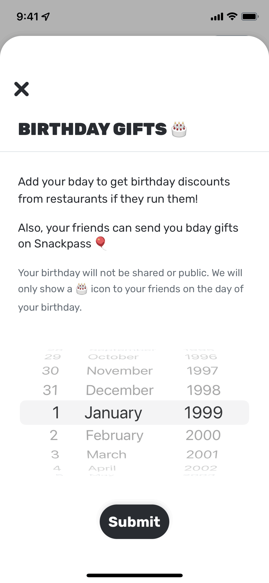 Snackpass iOS Food & Drink interface screenshot 20