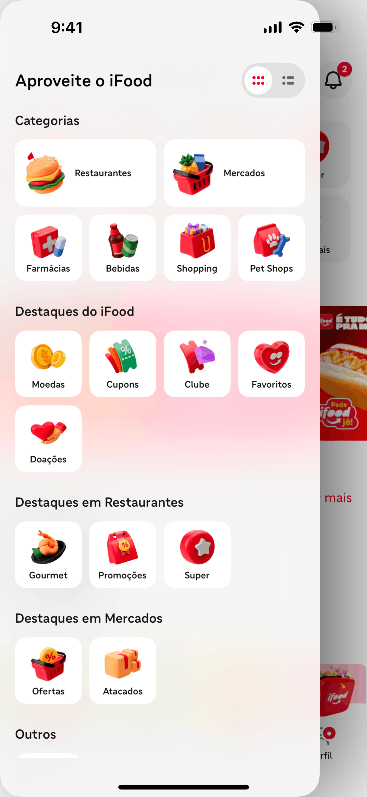 iFood iOS Food & Drink interface screenshot 1