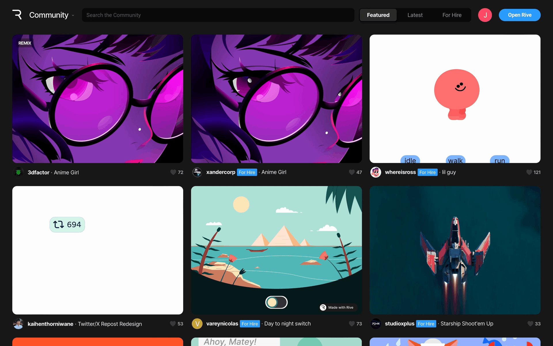 Rive Web Graphics & Design interface screenshot 1