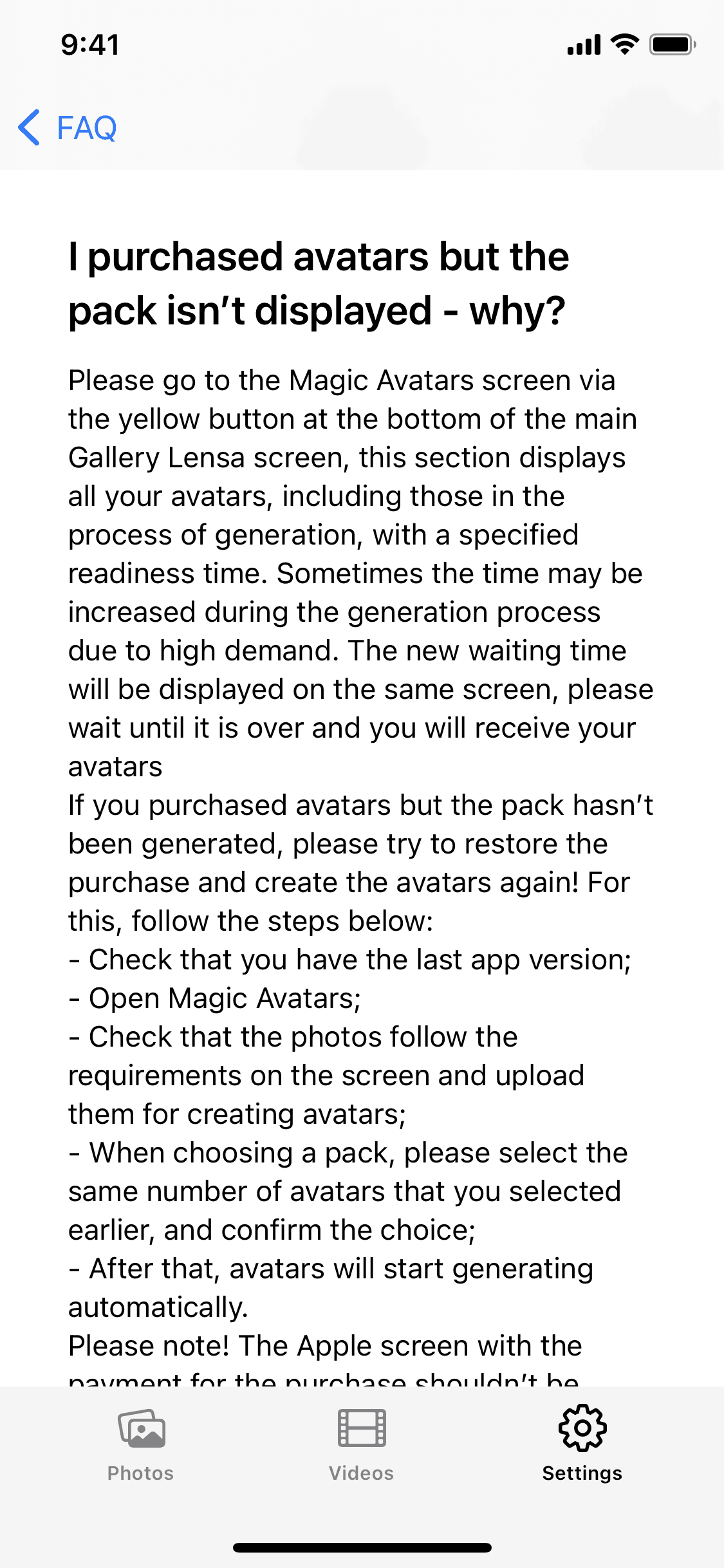 Lensa AI iOS Photo & Video interface screenshot 7