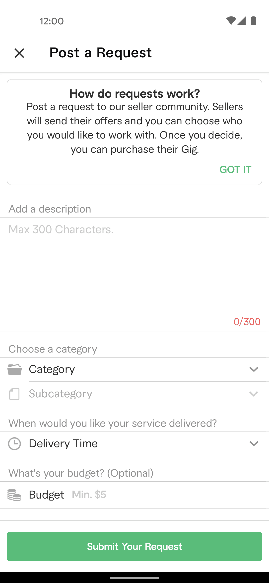 Fiverr Android Business interface screenshot 24