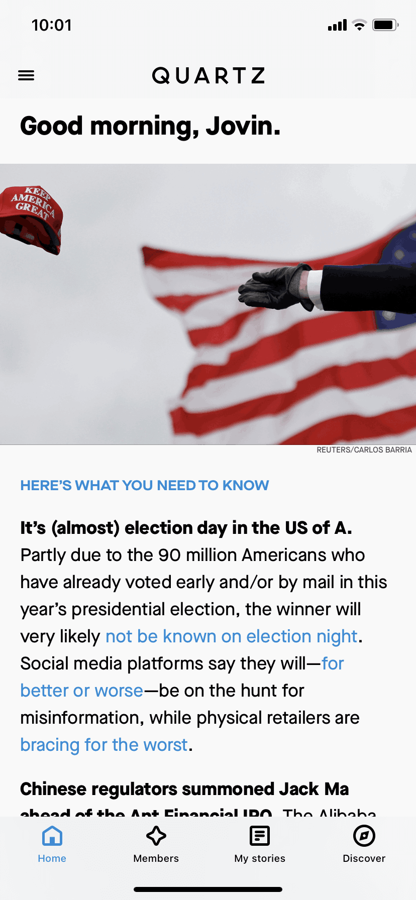 Quartz iOS News interface screenshot 12