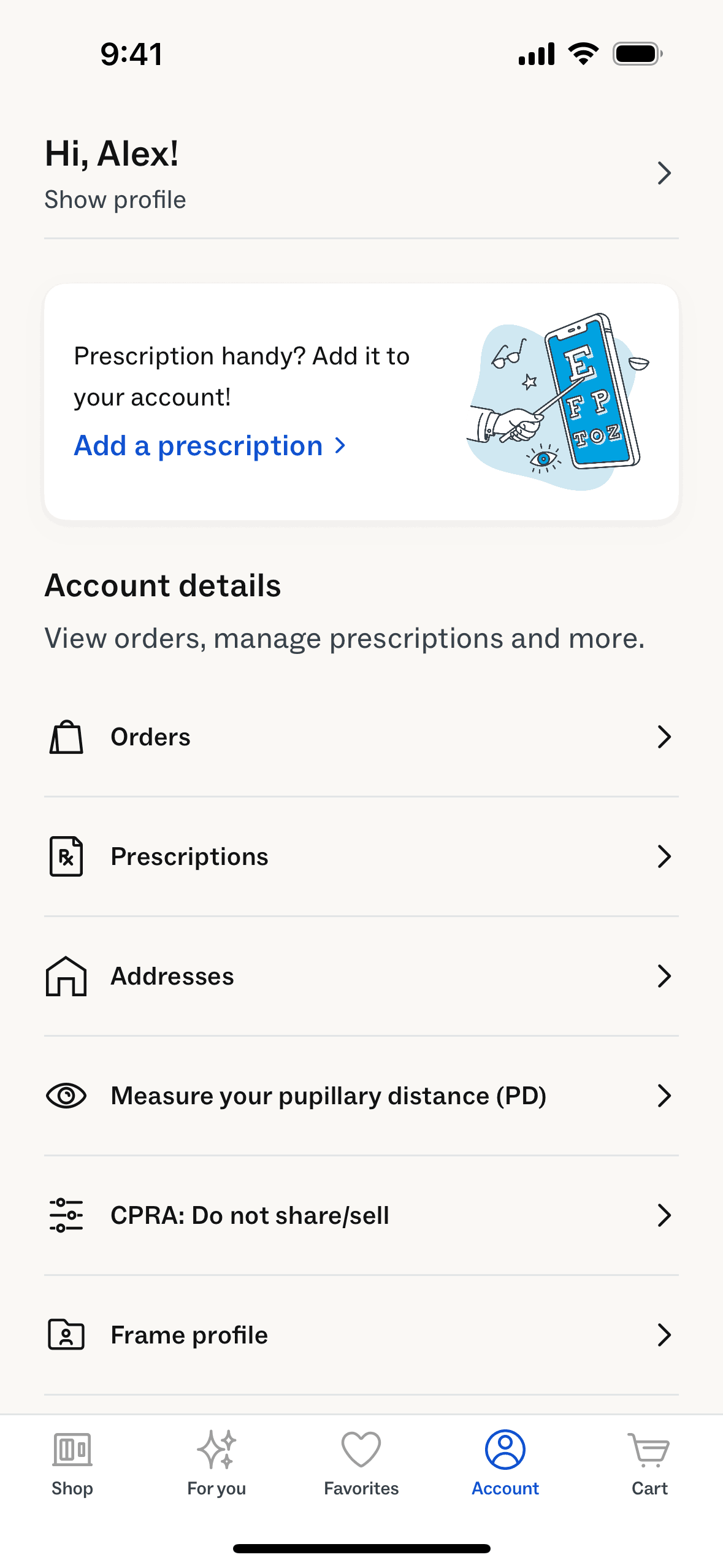 Warby Parker iOS Shopping interface screenshot 20