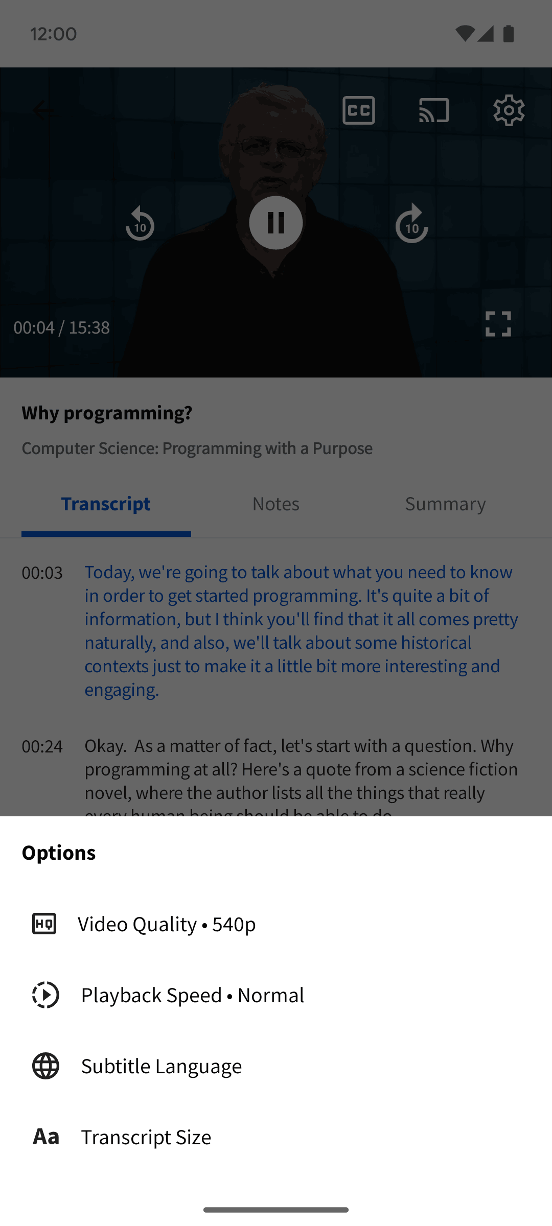 Coursera Android Education interface screenshot 22