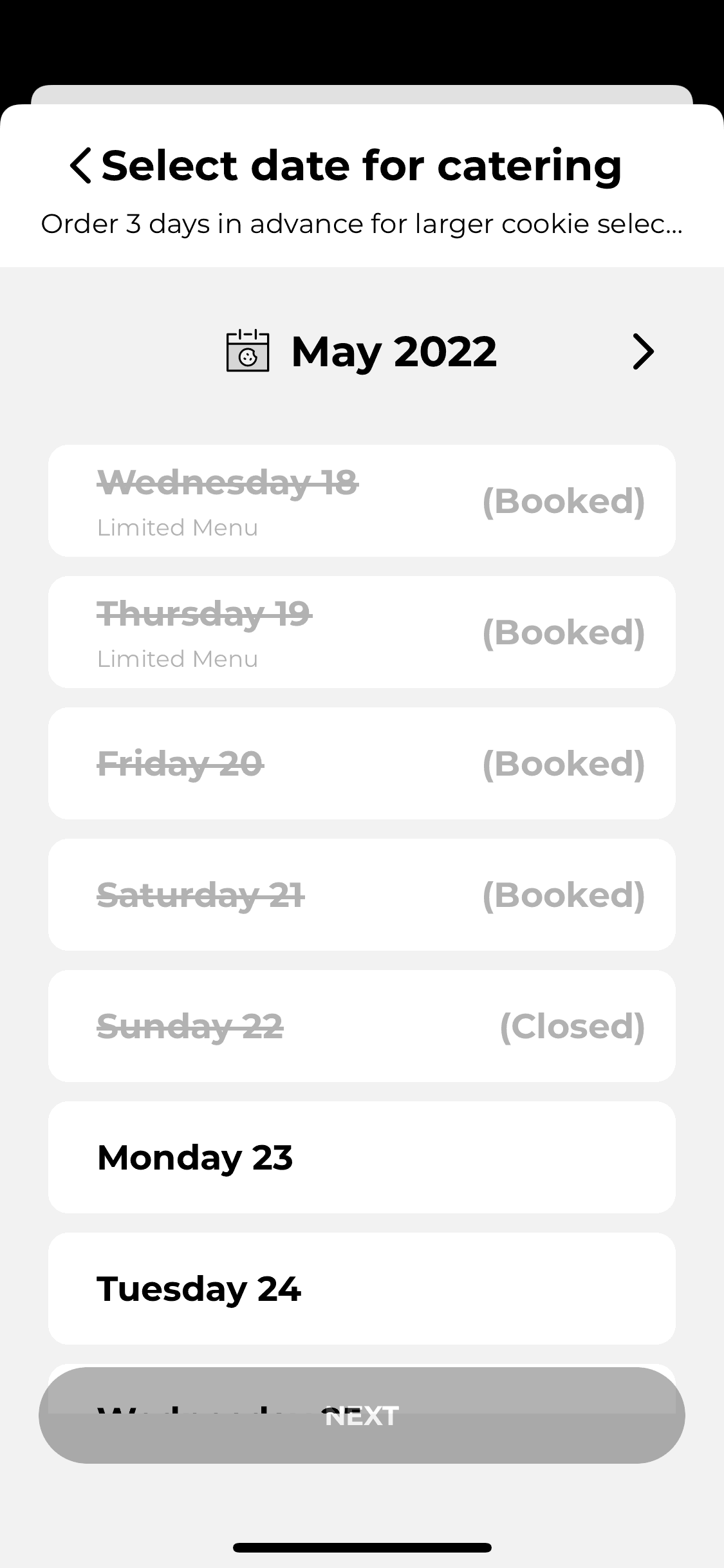 Crumbl Cookies iOS Food & Drink interface screenshot 24