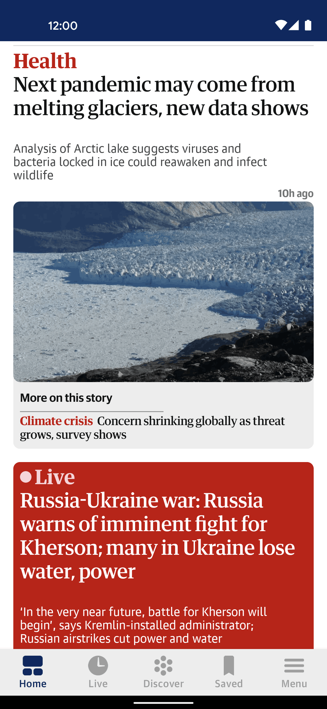 The Guardian Android News interface screenshot 10