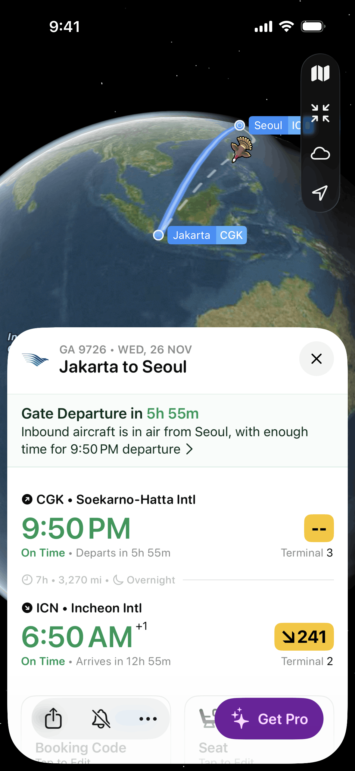 Flighty iOS Travel & Transportation interface screenshot 2