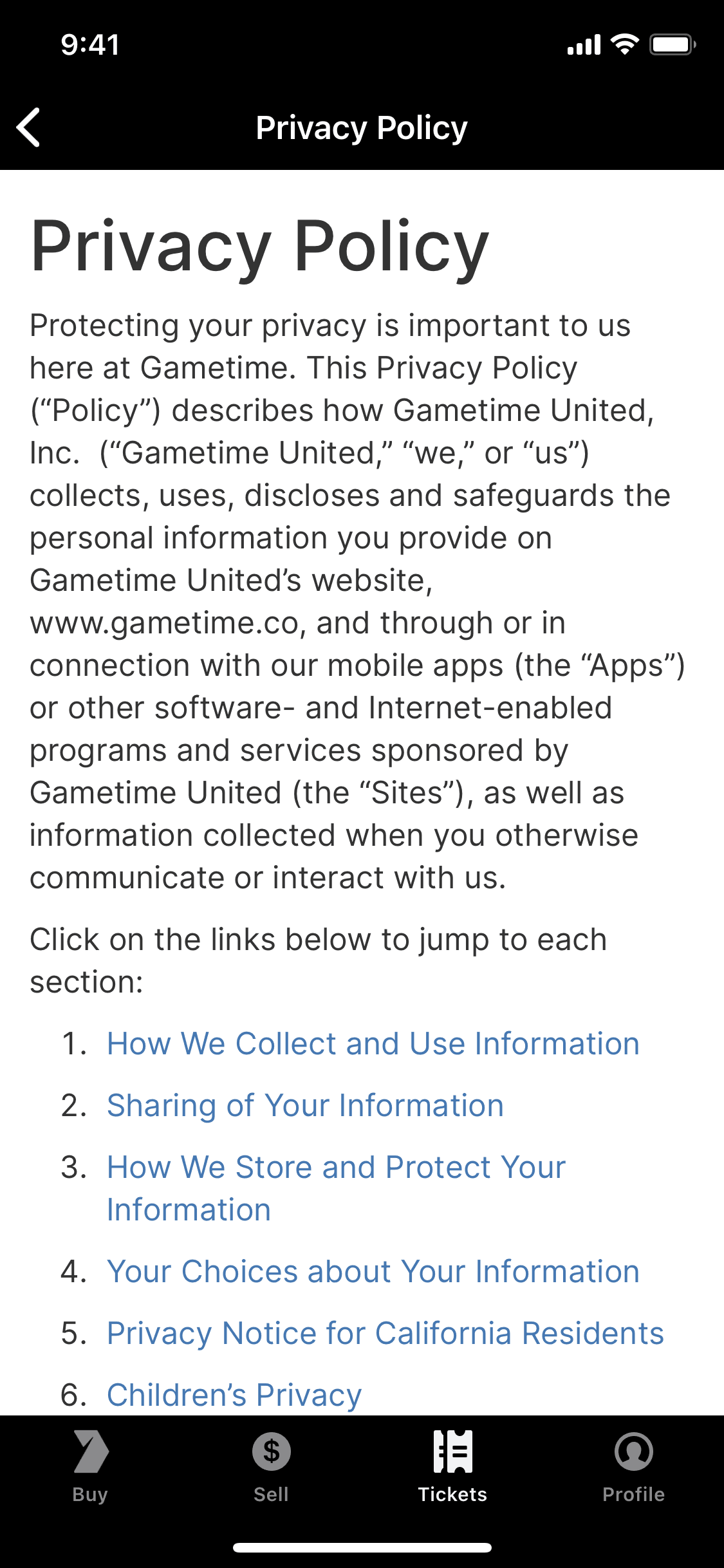 Gametime iOS Entertainment interface screenshot 11