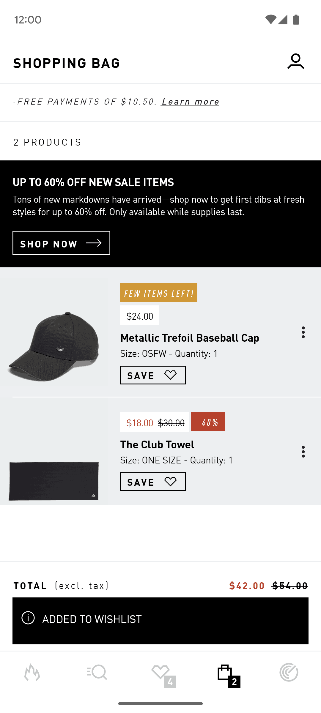 adidas Android Shopping interface screenshot 15