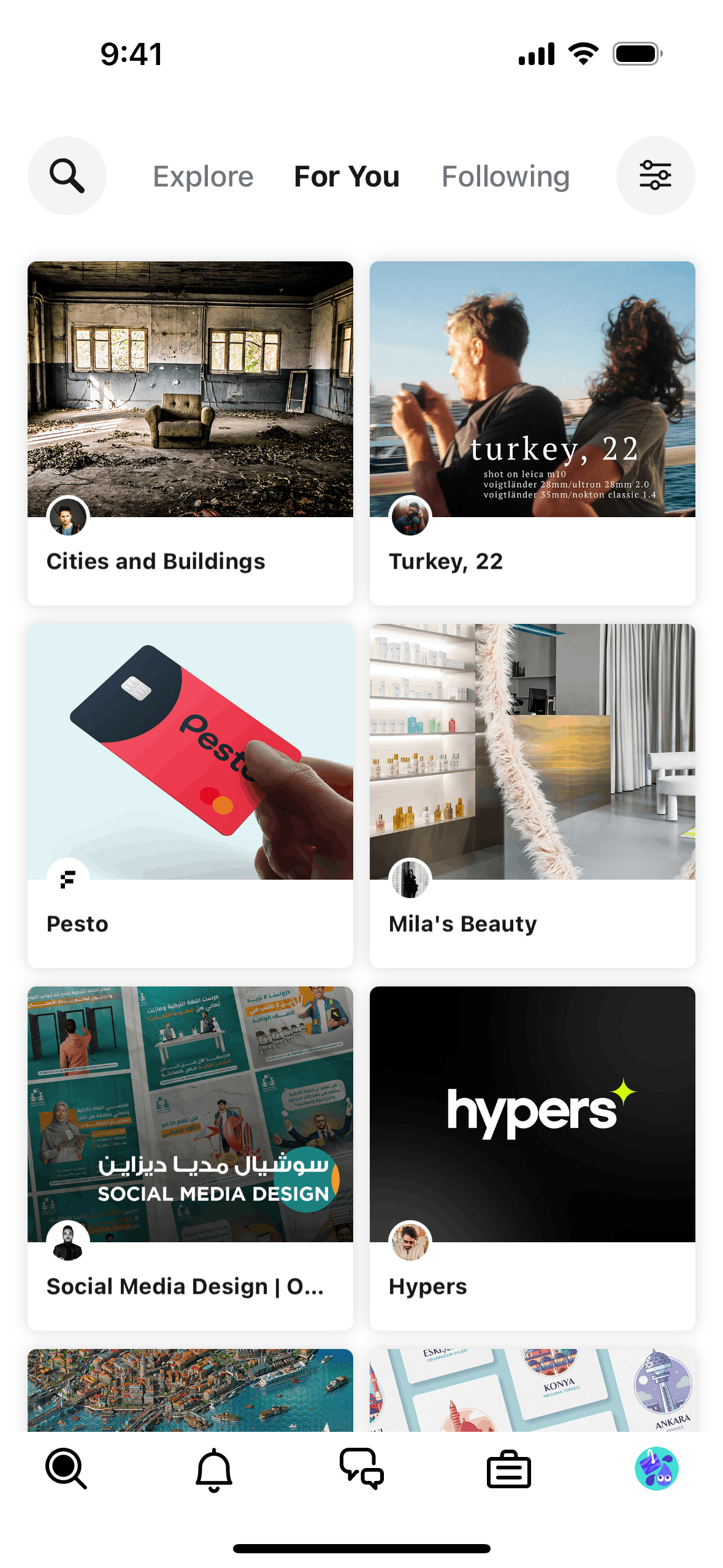 Behance iOS Social Networking interface screenshot 8