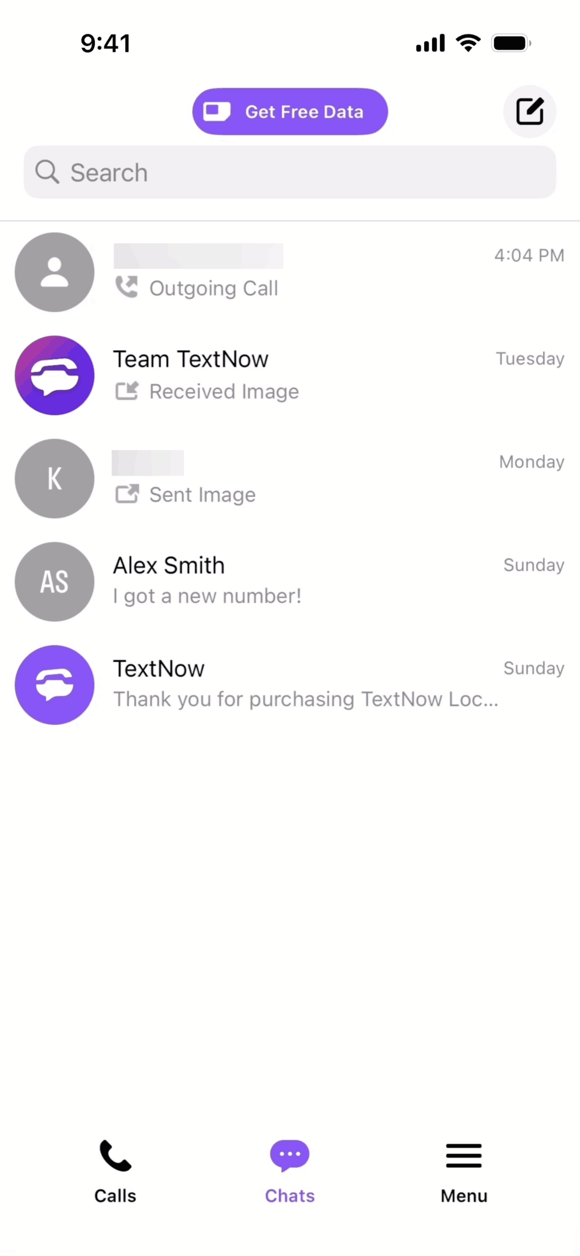 TextNow iOS Social Networking interface screenshot 2