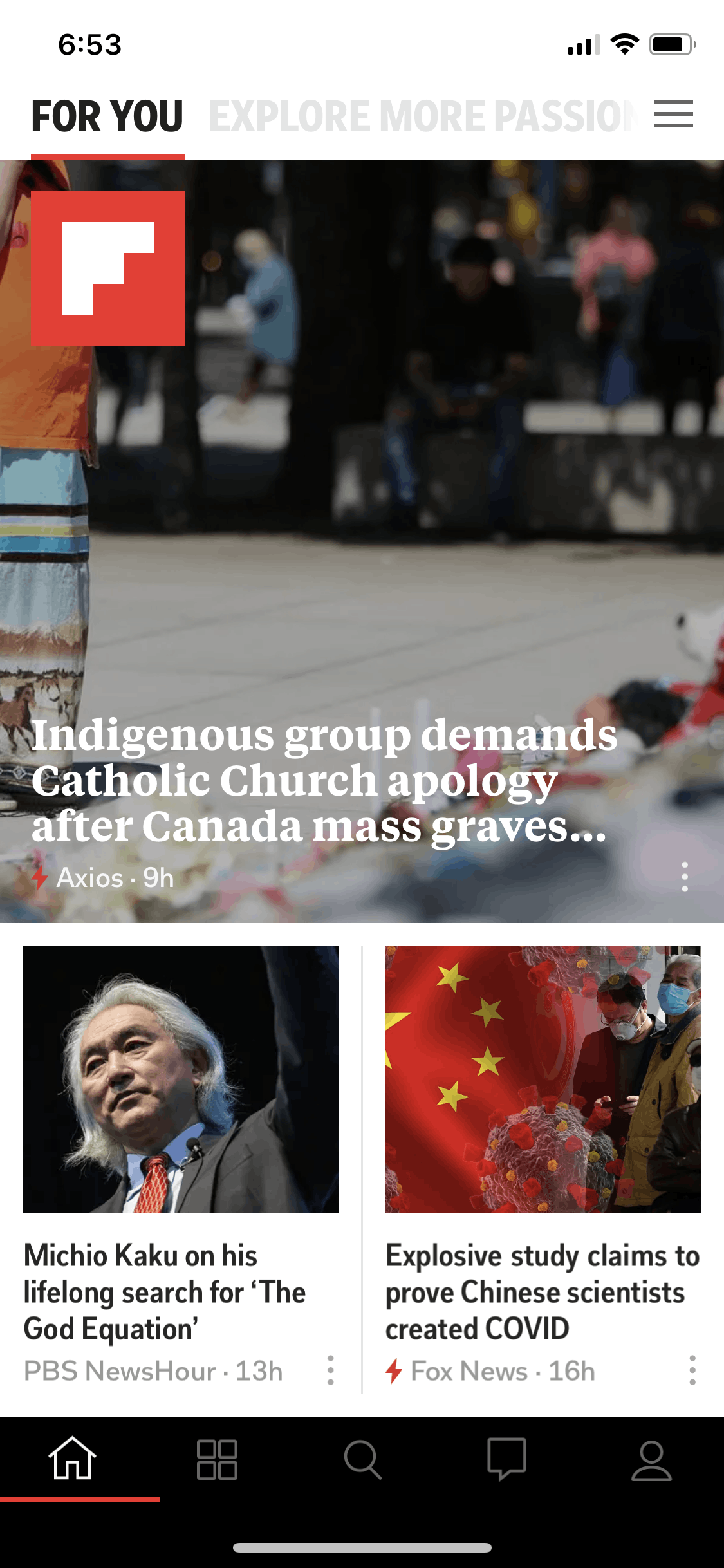 Flipboard iOS News interface screenshot 14