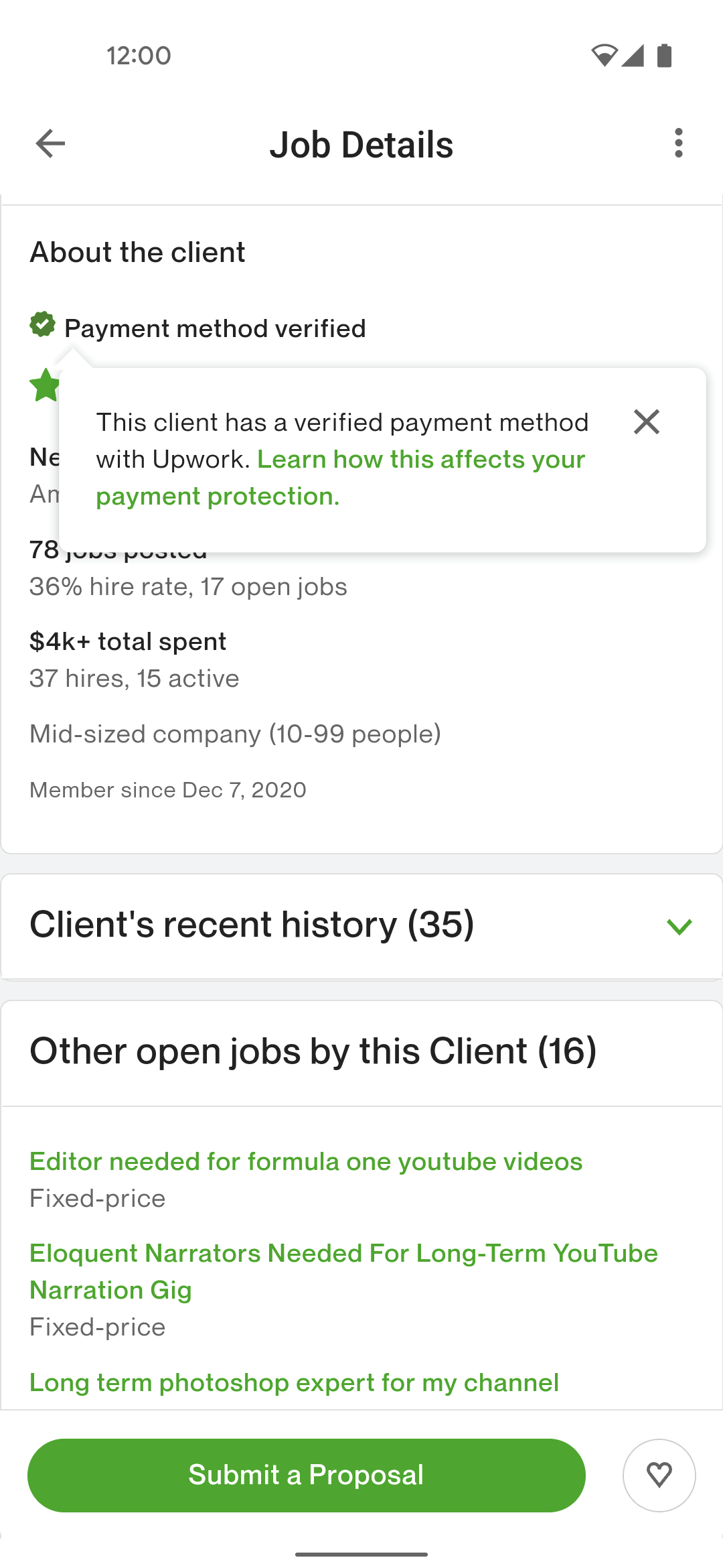 Upwork Android Business interface screenshot 17