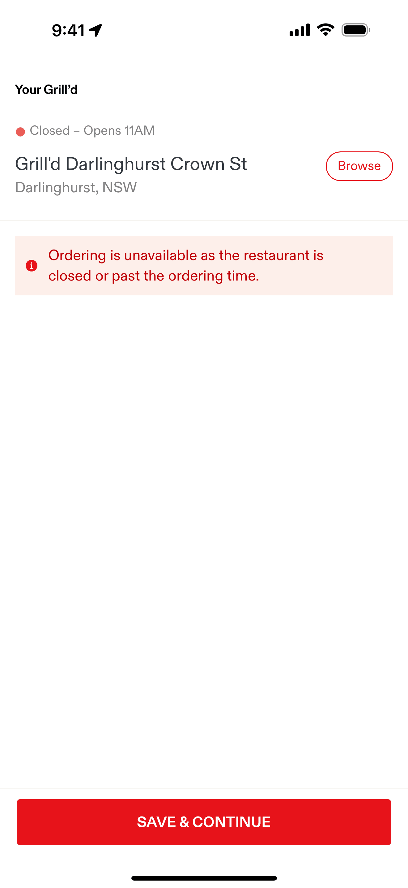 Grill'd iOS Food & Drink interface screenshot 21
