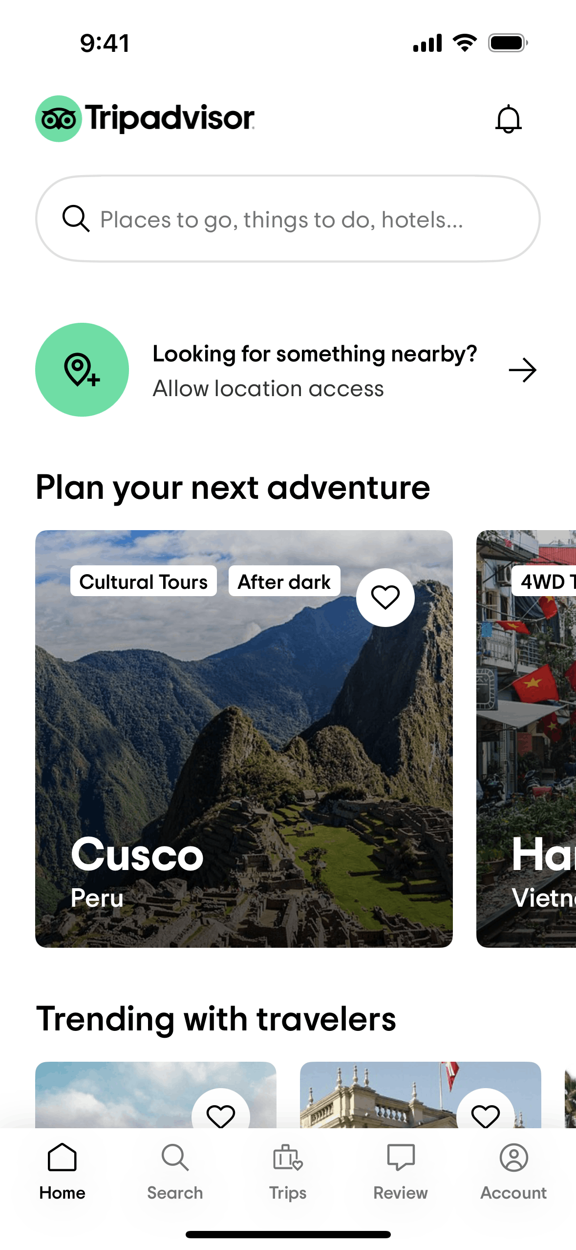 Tripadvisor iOS Travel & Transportation interface screenshot 1