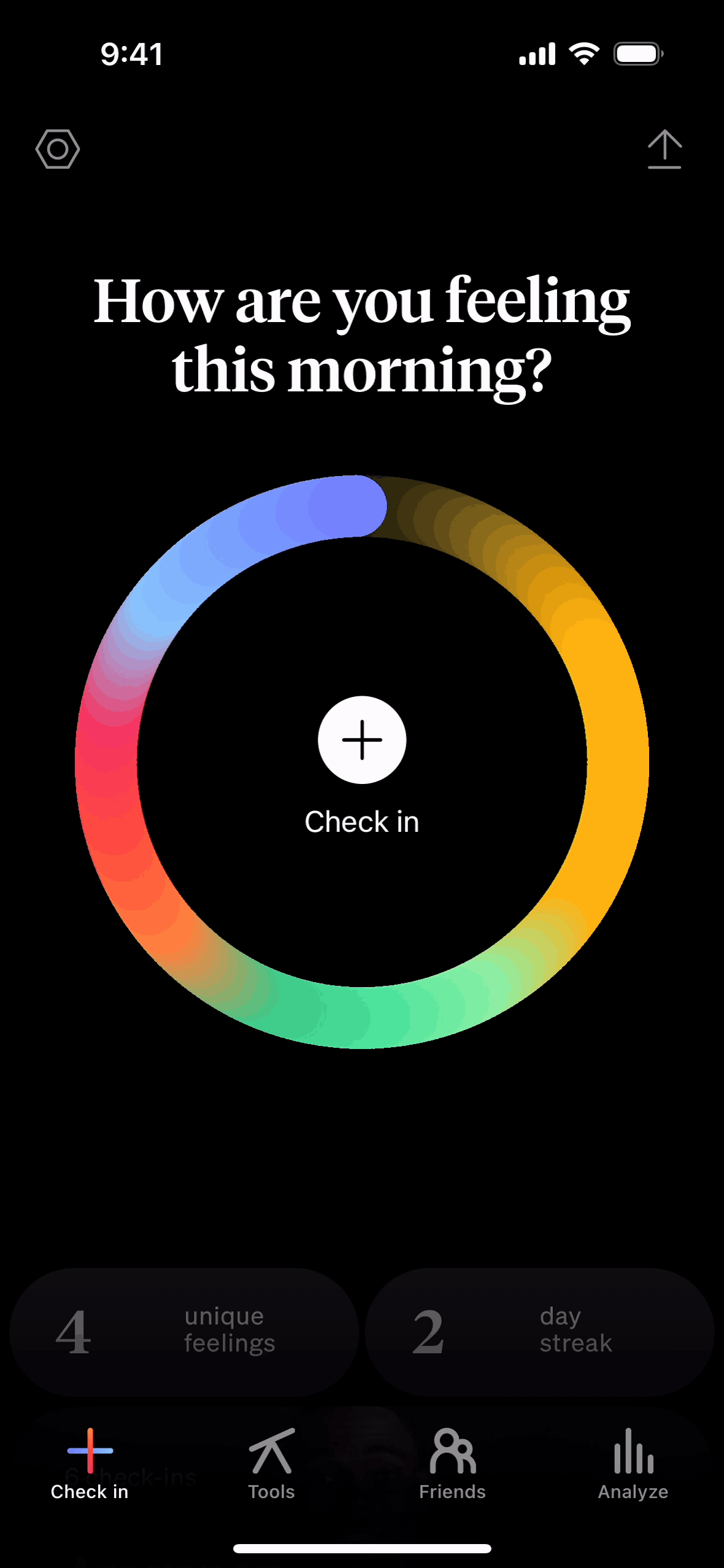 How We Feel iOS Health & Fitness interface screenshot 1