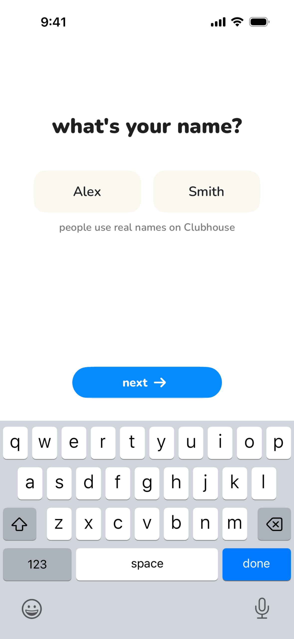 Clubhouse iOS Social Networking interface screenshot 8