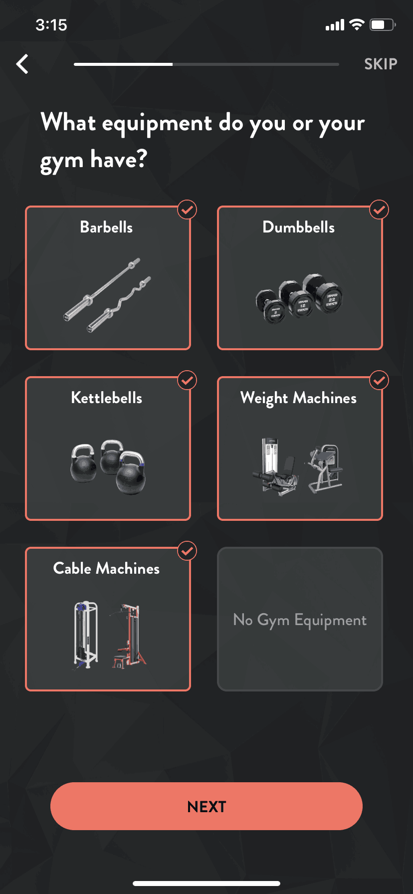 Fitbod iOS Health & Fitness interface screenshot 10