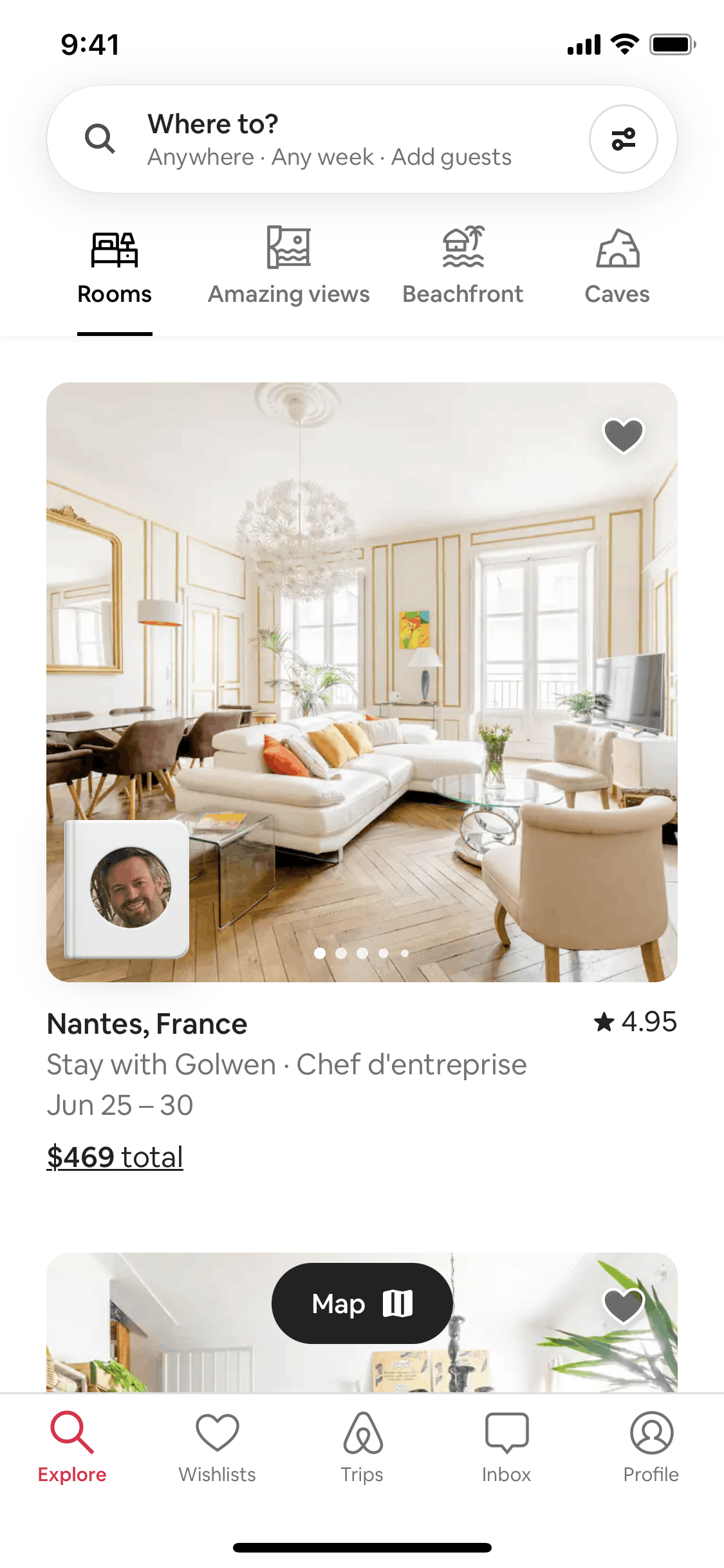 Airbnb iOS UI design screenshot